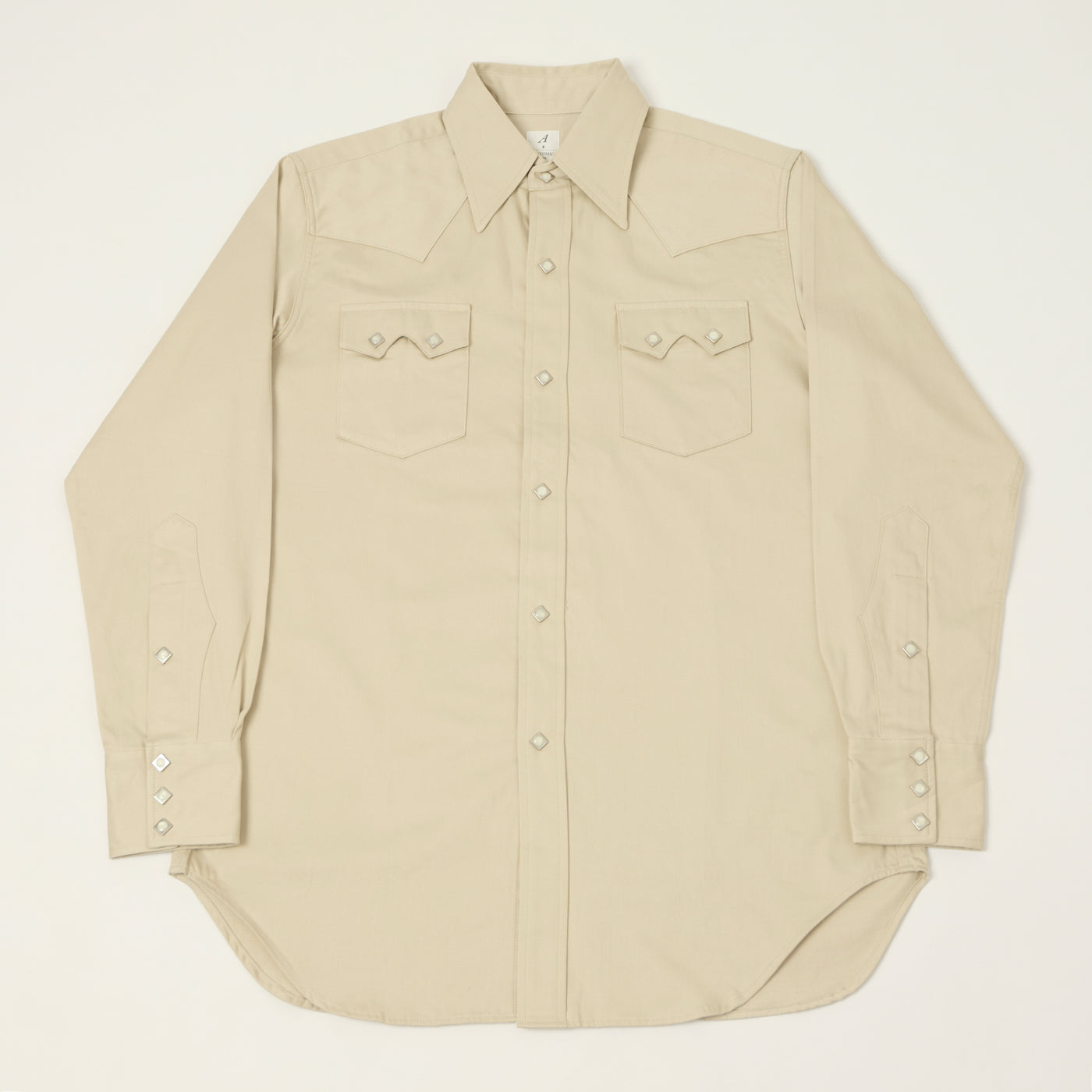 Anatomica 'Harrison' Sateen Western Shirt - Beige