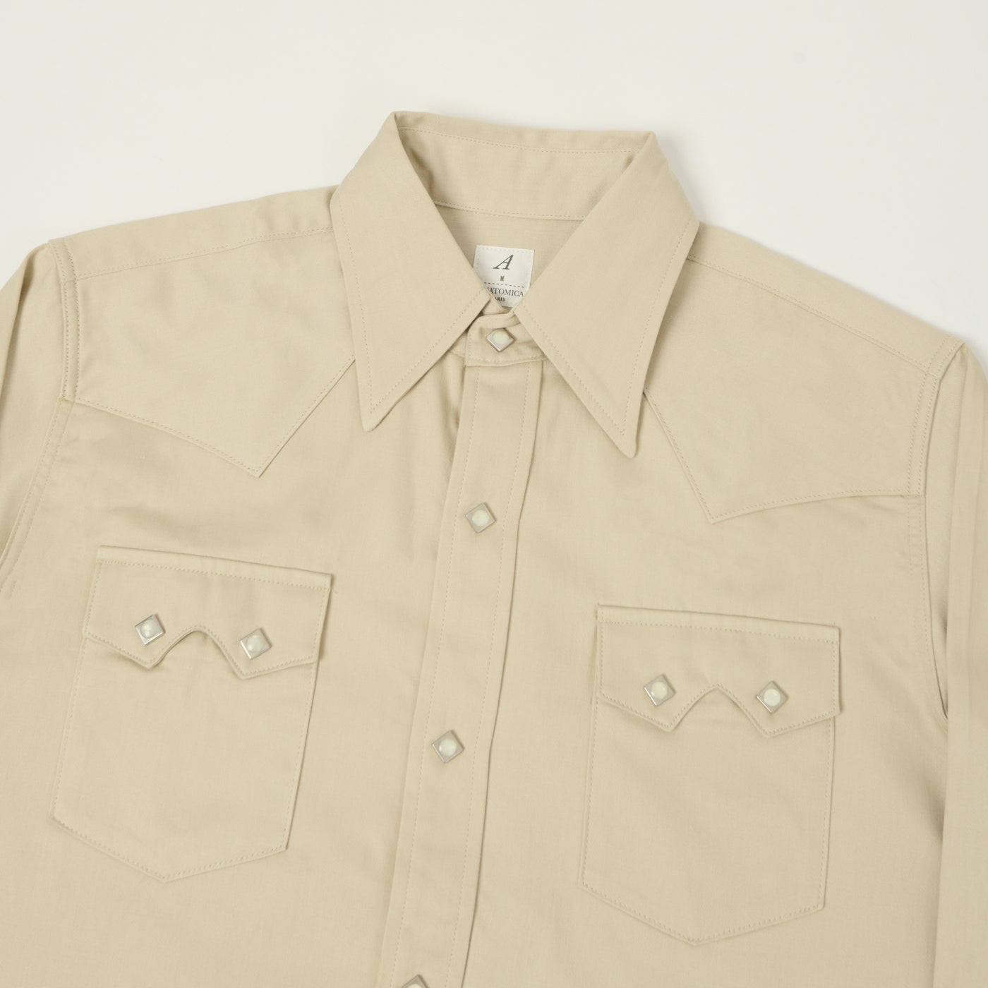 Anatomica 'Harrison' Sateen Western Shirt - Beige