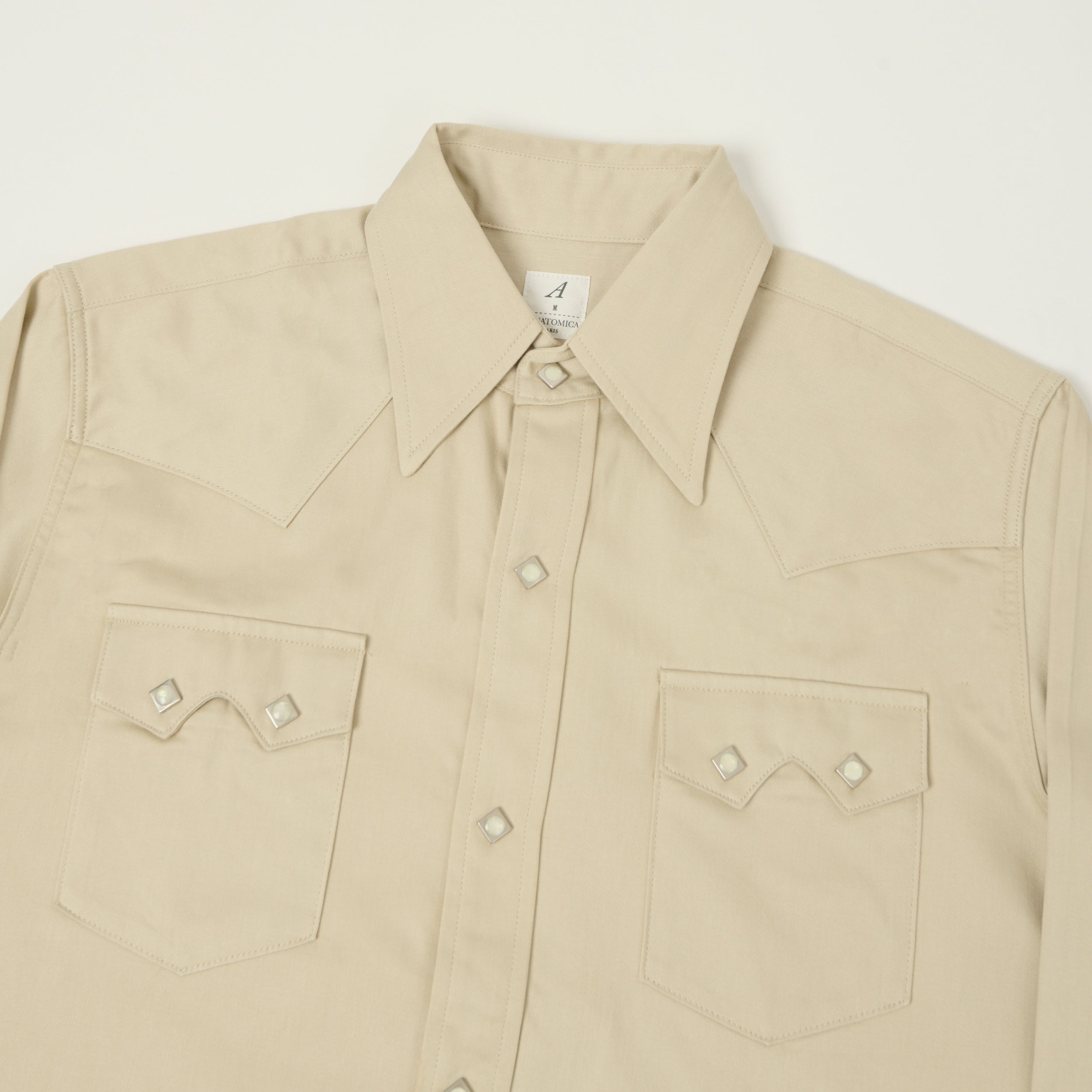 Anatomica 'Harrison' Sateen Western Shirt - Beige