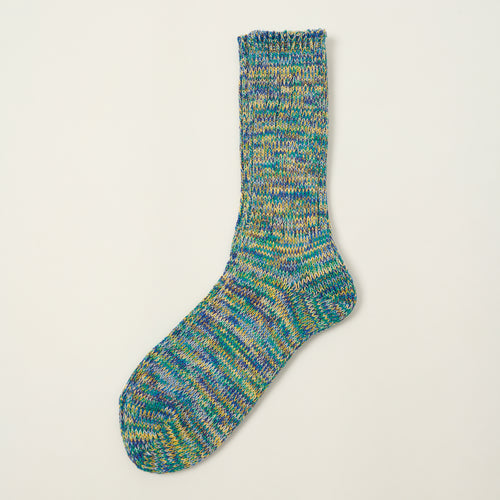 Anonymous Ism 5 Colour Mix Crew Sock - Dark Green
