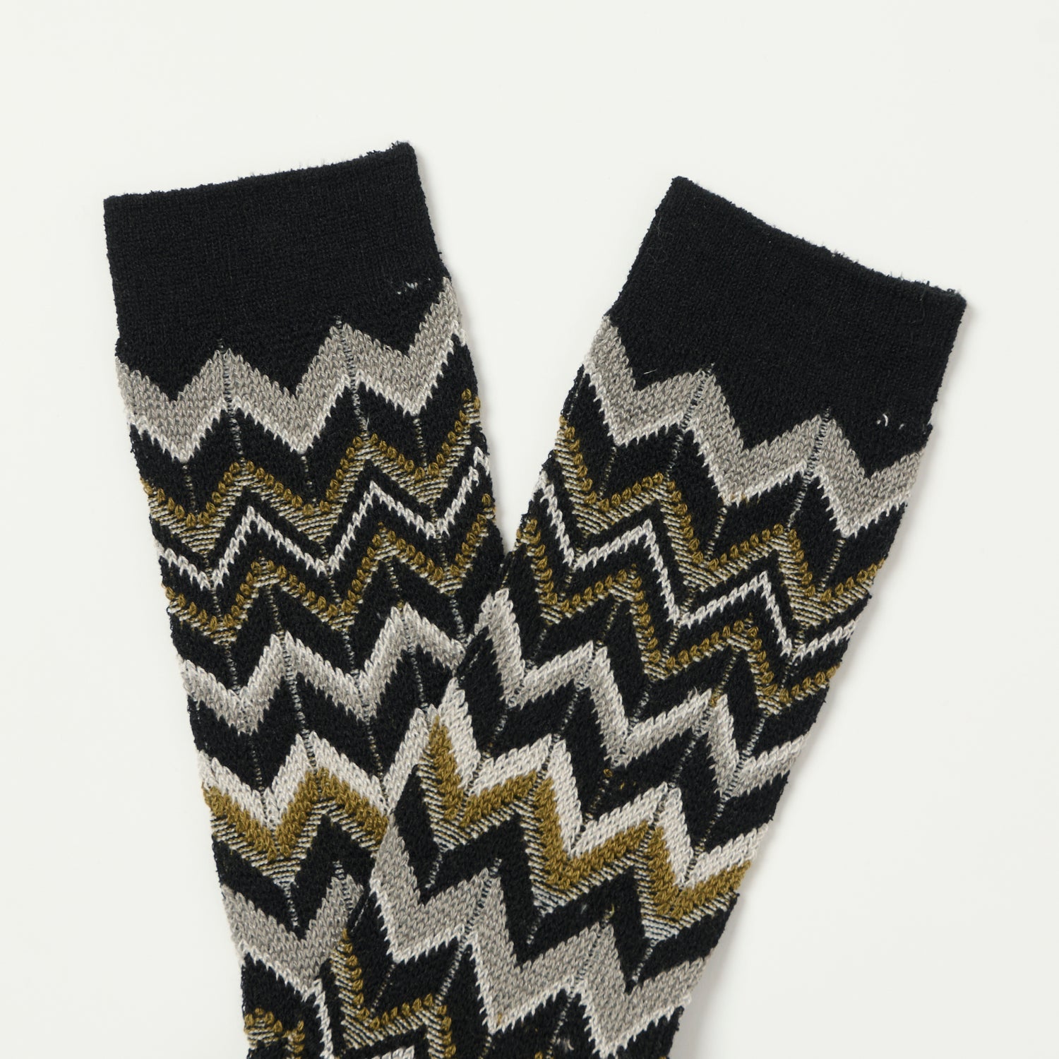 Anonymous Ism Modern Herringbone Crew Sock - Black