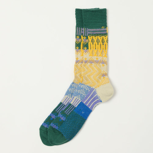 Anonymous Ism Multi Links Jacquard Crew Sock - Moss