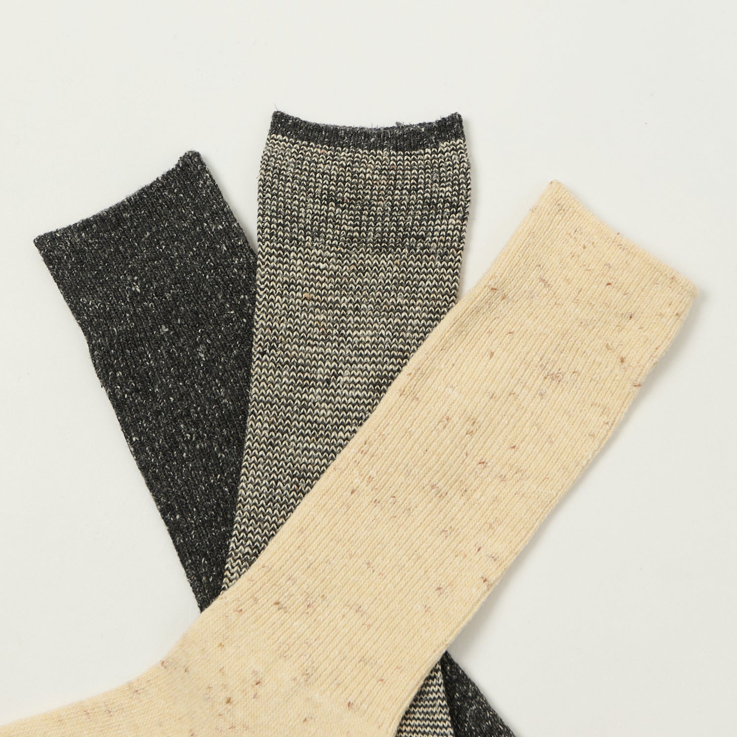 Anonymous Ism Nep American Rib Crew Sock 3 Pack - Charcoal