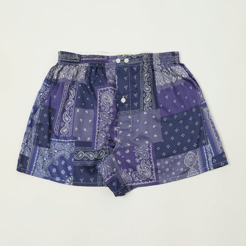 Anonymous Ism Satin Paisley Bandana Boxer - Purple