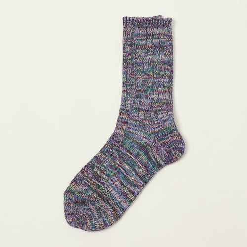 Anonymous Ism 5 Colour Mix Crew Sock - Purple