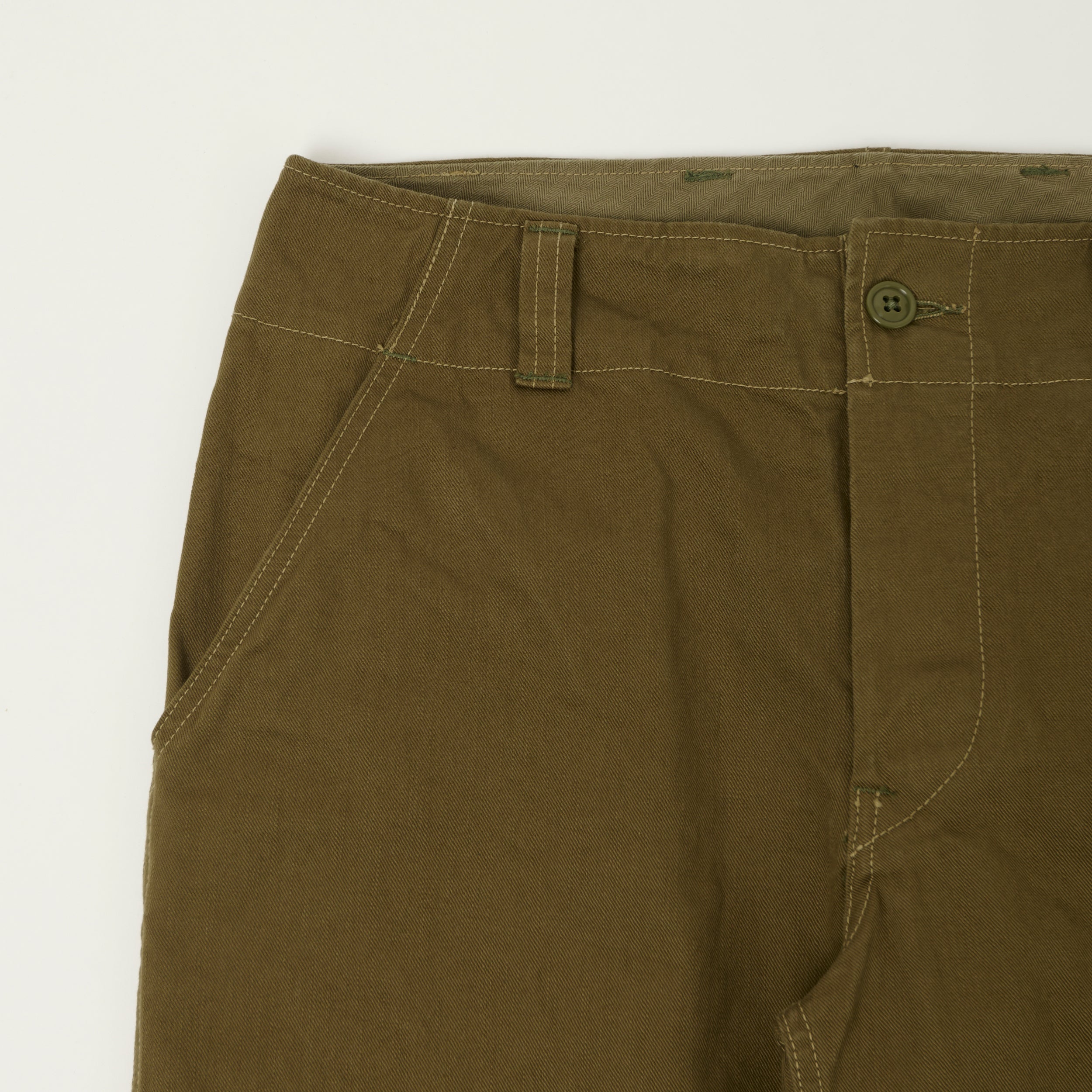 Freewheelers & Co Union Special Overalls Aviators Trouser - Dark Khaki Beige