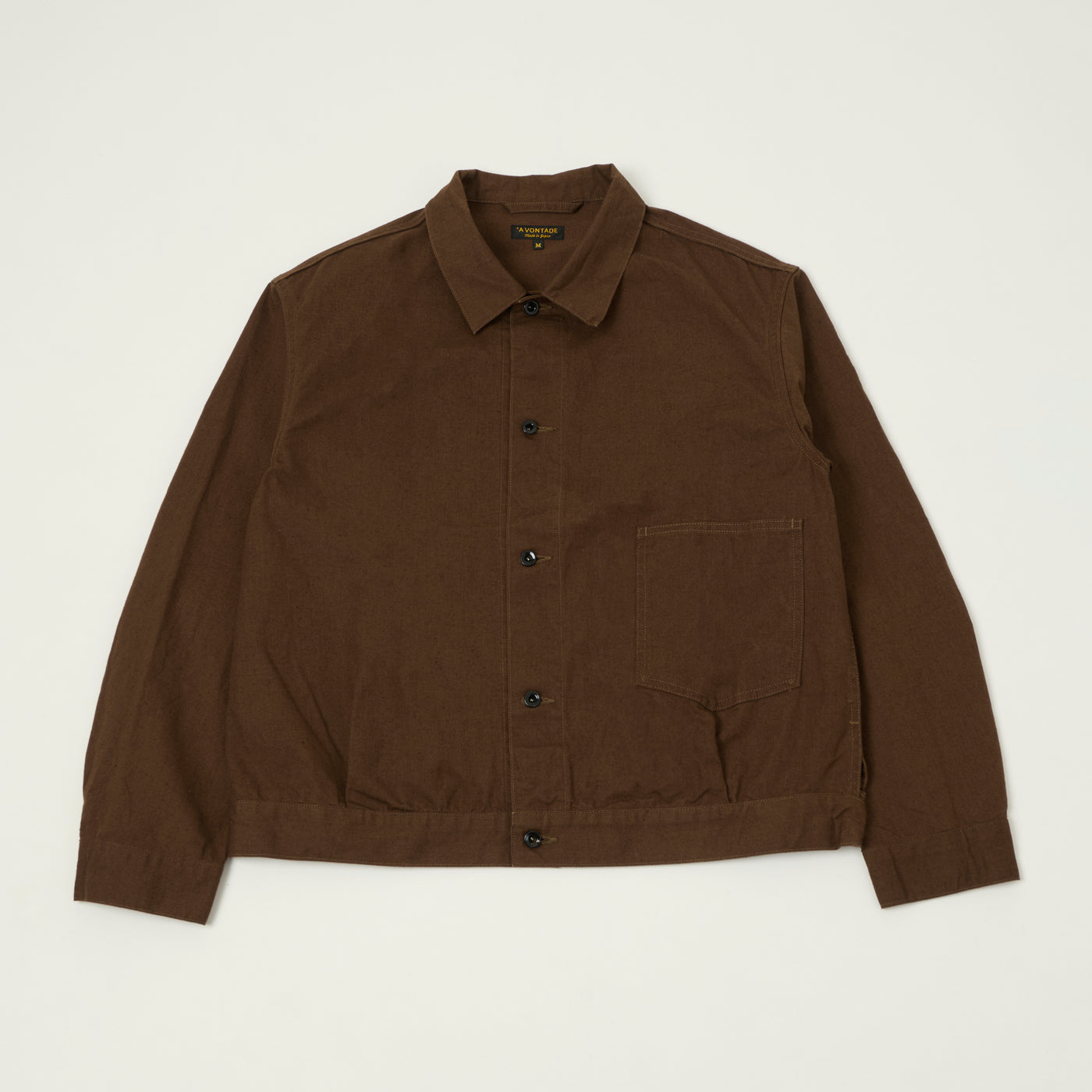 A Vontade Cotton/Hemp Coal Mine Blouse Jacket - Dark Brown