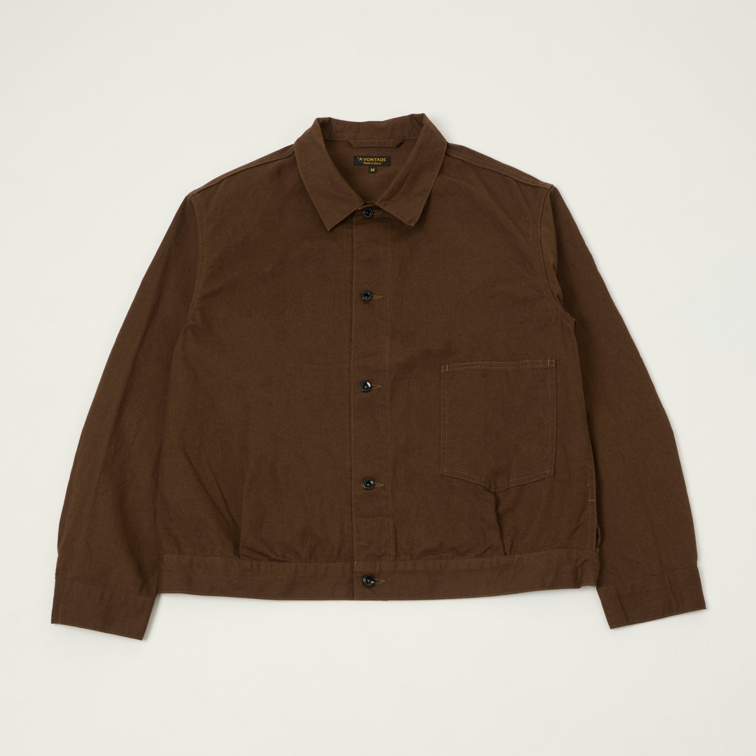 A Vontade Cotton/Hemp Coal Mine Blouse Jacket - Dark Brown