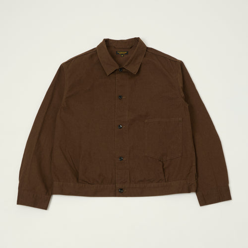A Vontade Cotton/Hemp Coal Mine Blouse Jacket - Dark Brown