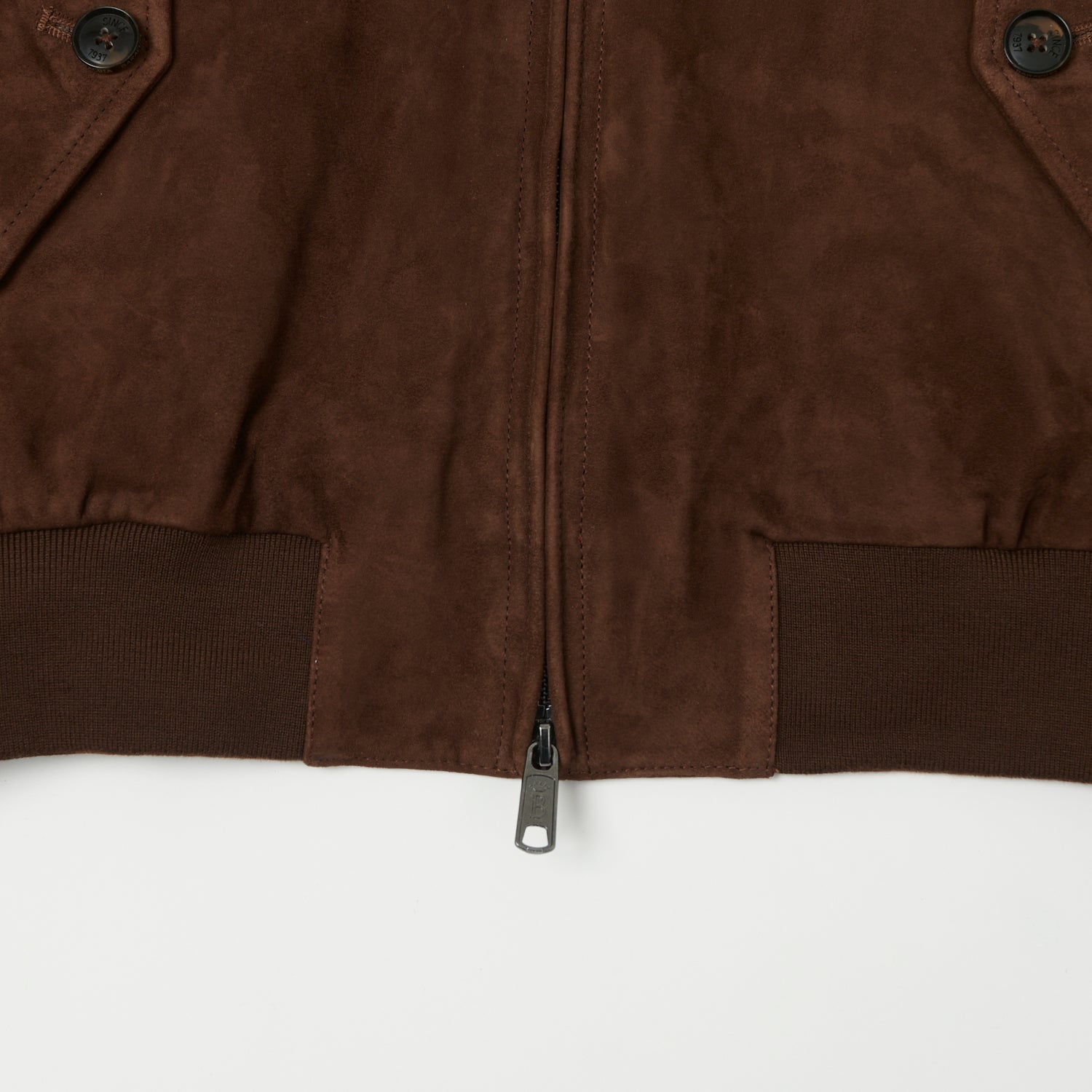 Baracuta G9 Suede Harrington Jacket - Chocolate