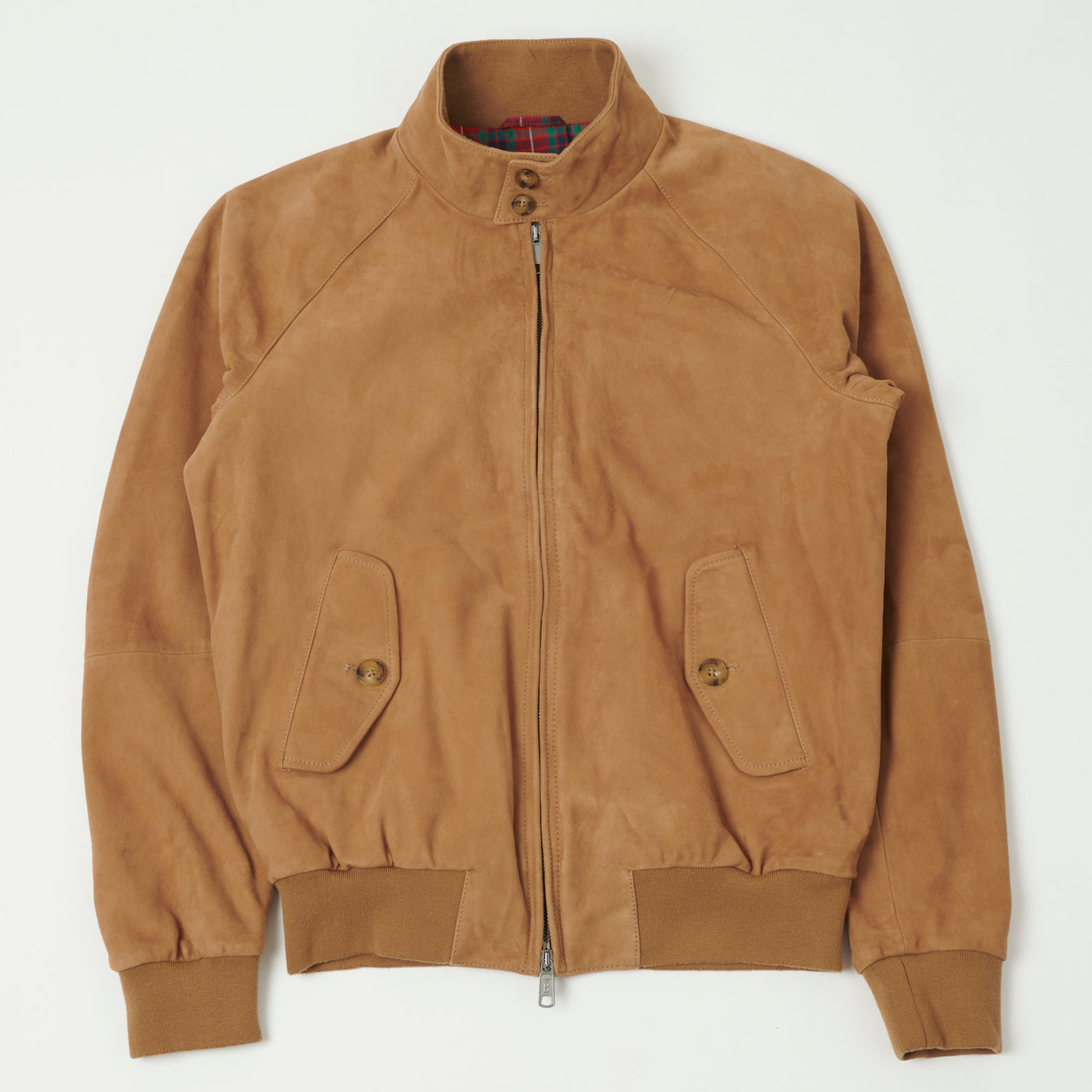 Baracuta G9 Suede Harrington Jacket - Tobacco