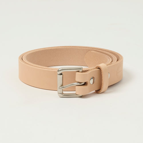 Barnes & Moore Slim Roller Belt - Natural/Nickel