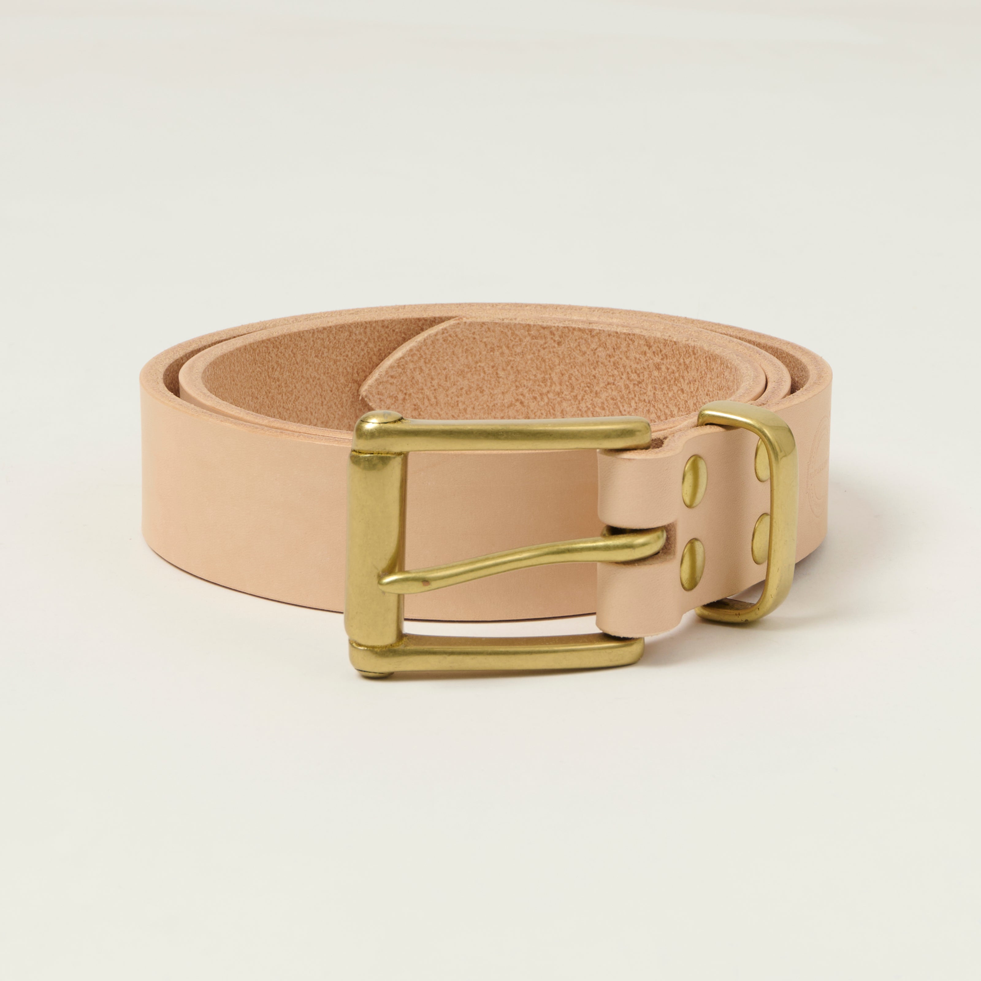 Barnes & Moore Garrison Belt - Natural/Brass