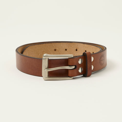 Barnes & Moore 'Garrison' Oak Bark Leather Belt - Dark Stain/Nickel