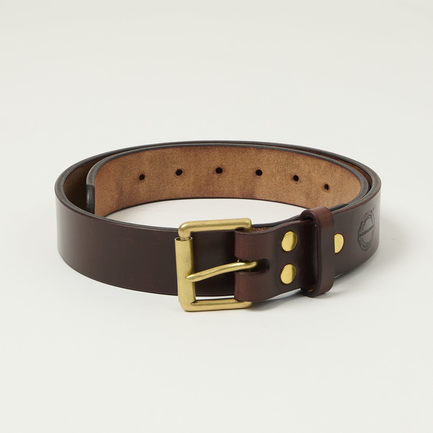 Barnes & Moore Roller Belt - Oxblood/Brass