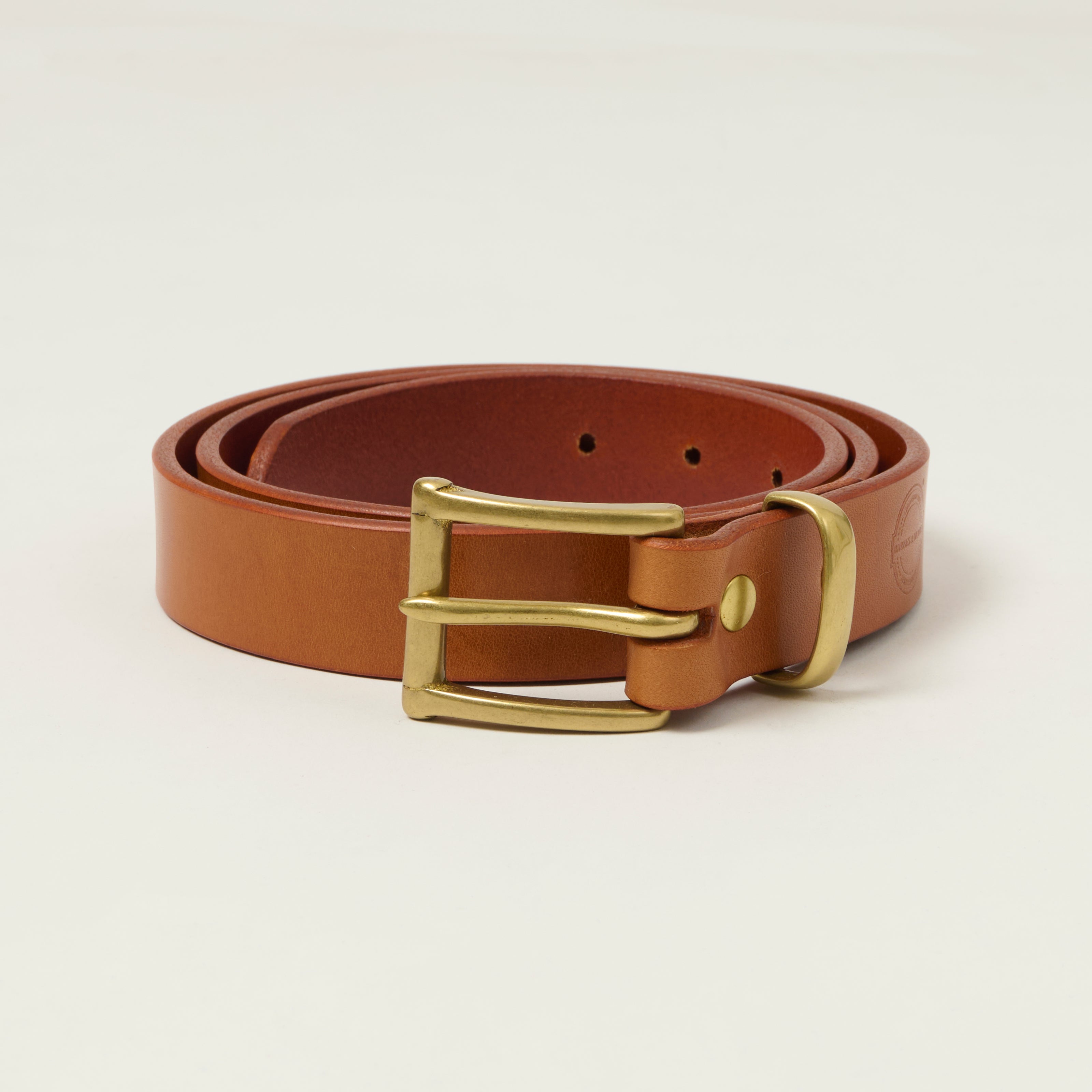 Barnes & Moore Slim Belt - Harness Tan/Brass