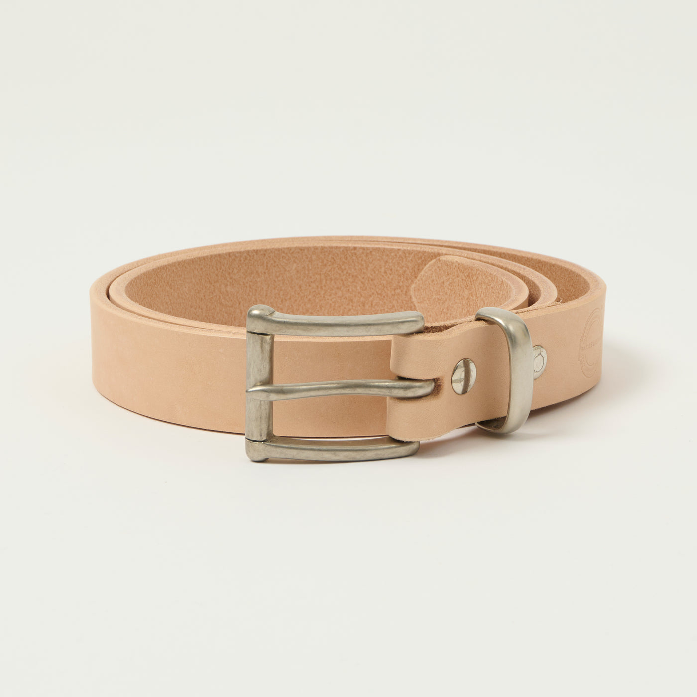 Barnes & Moore Slim Belt - Natural/Nickel