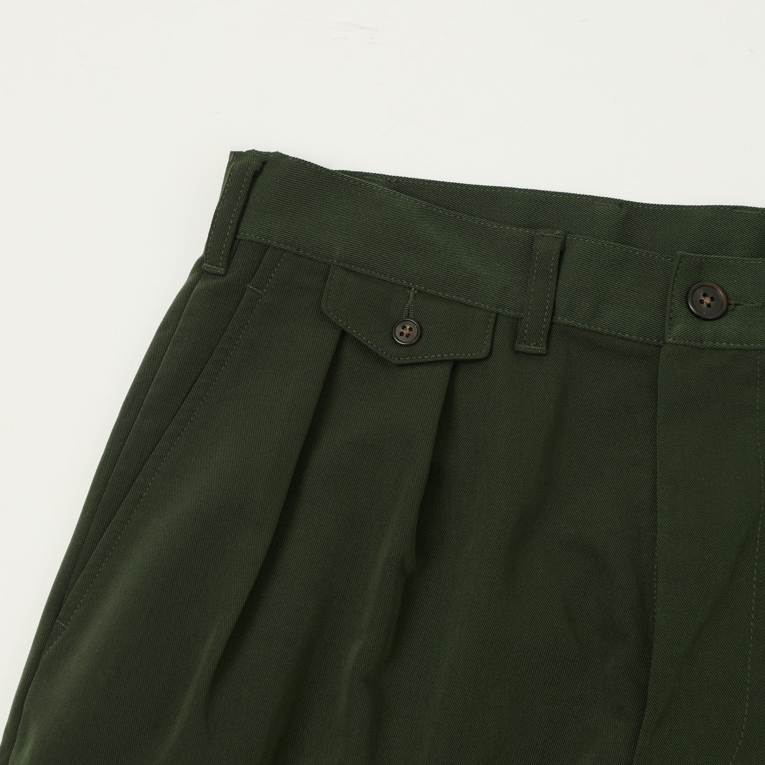 Beams Plus Double Pleat Trousers - Green