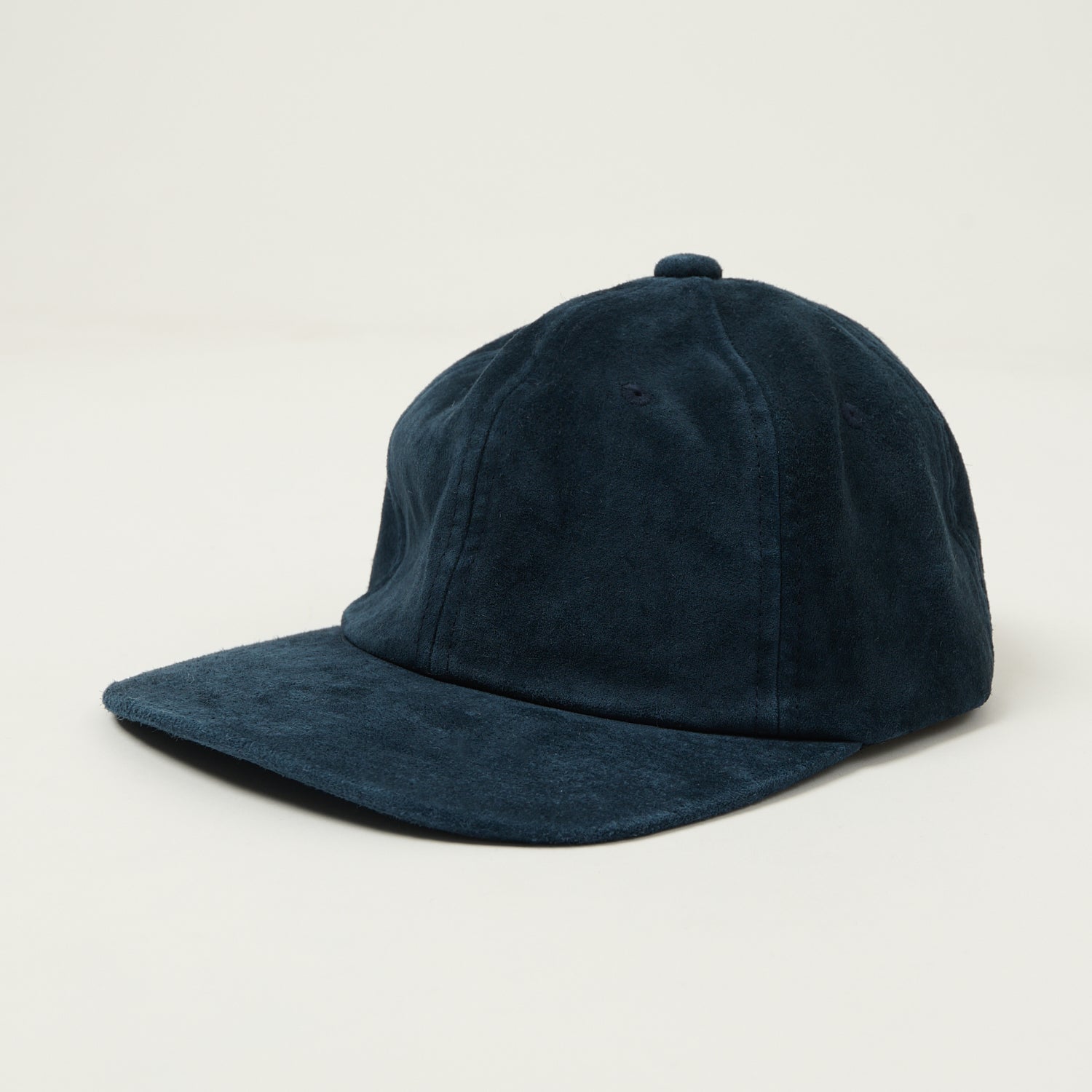 Beams Plus Suede Six Panel Baseball Cap - Navy