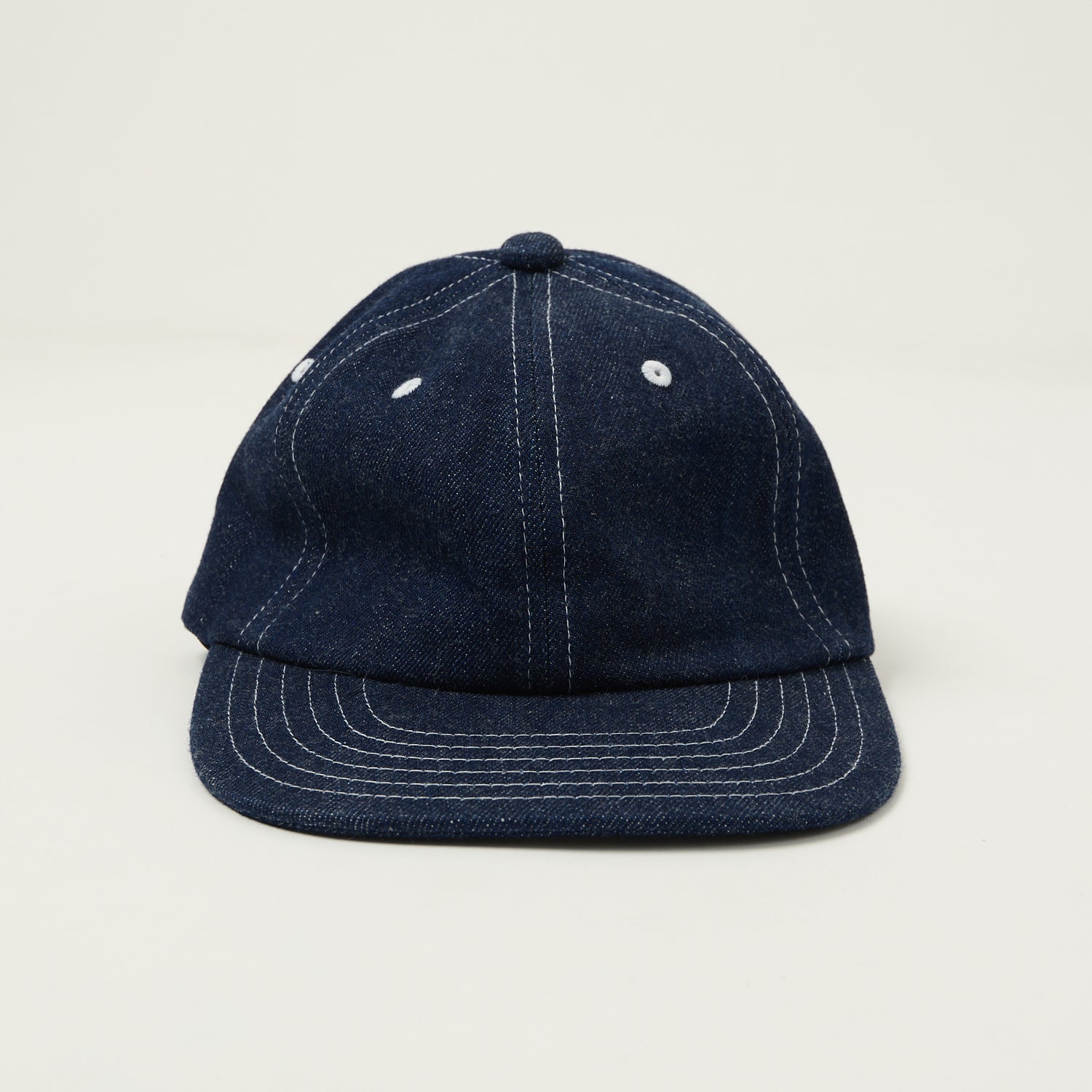 Beams Plus Denim Six Panel Baseball Cap - One Wash