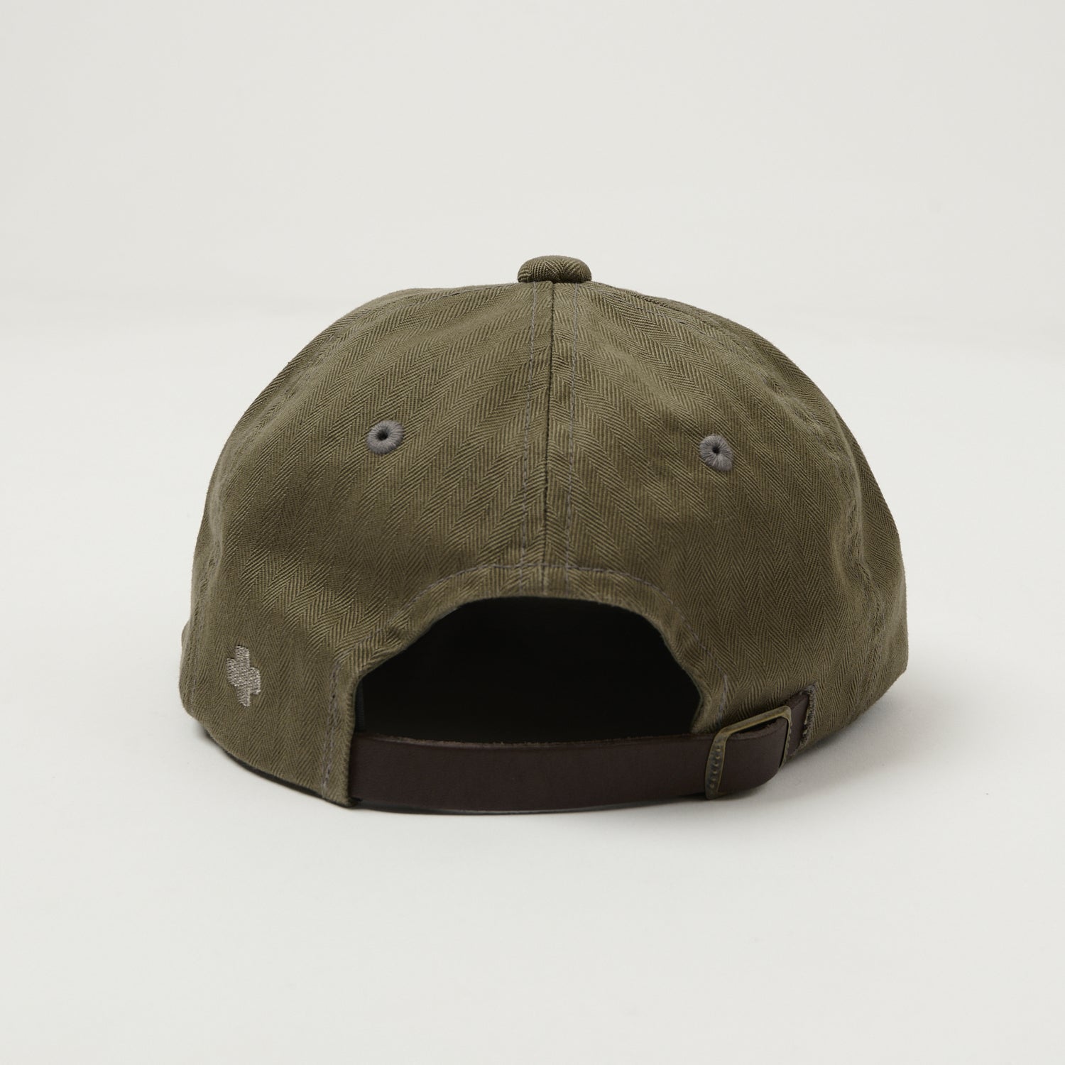 Beams Plus Herringbone Twill Six Panel Baseball Cap - Olive