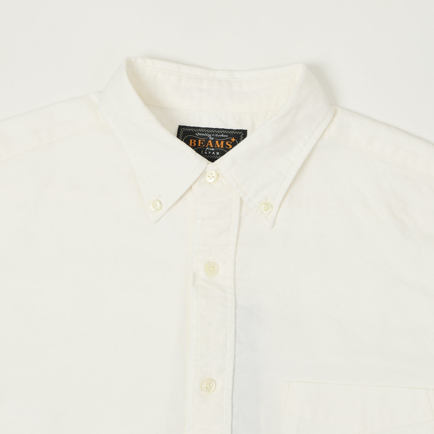 Beams Plus Button Down Oxford Shirt - White