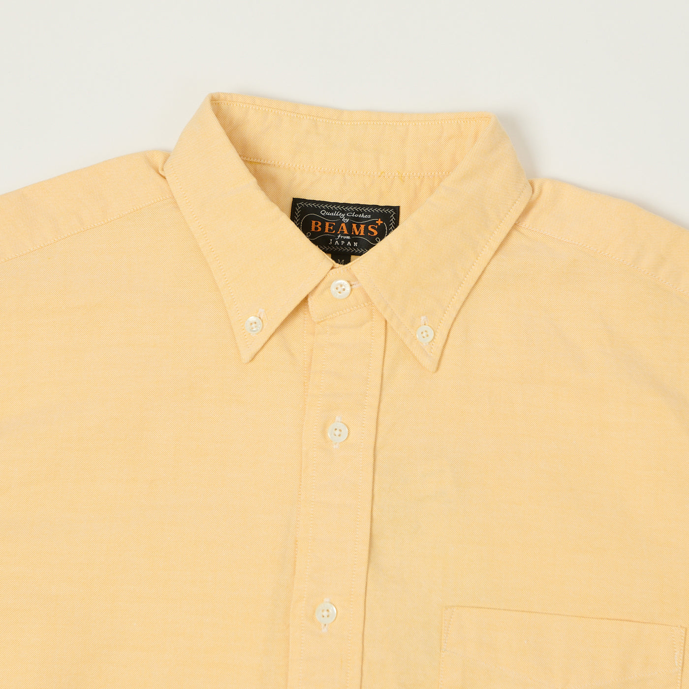 Beams Plus Button Down Oxford Shirt - Yellow