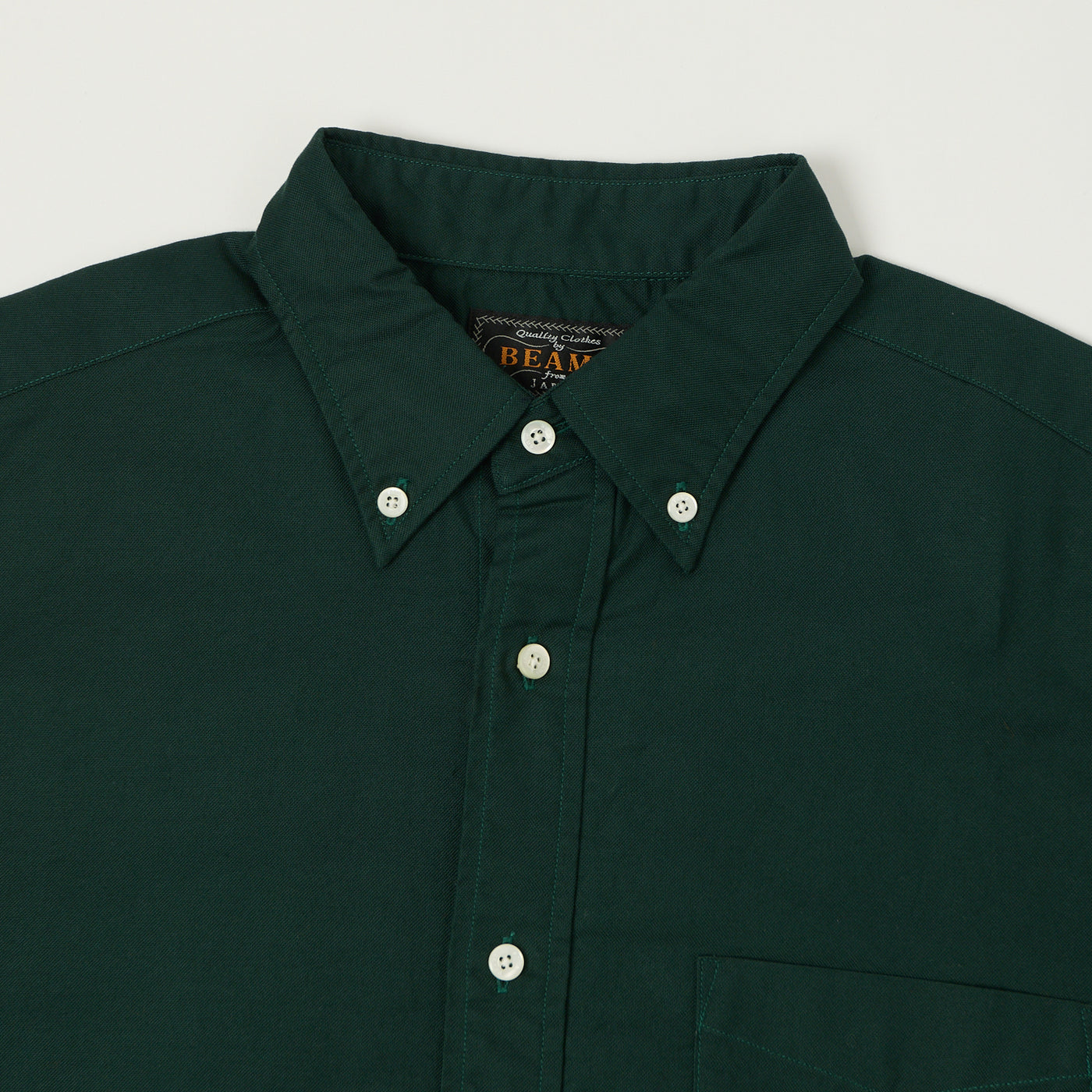 Beams Plus Button Down Oxford Shirt - Green