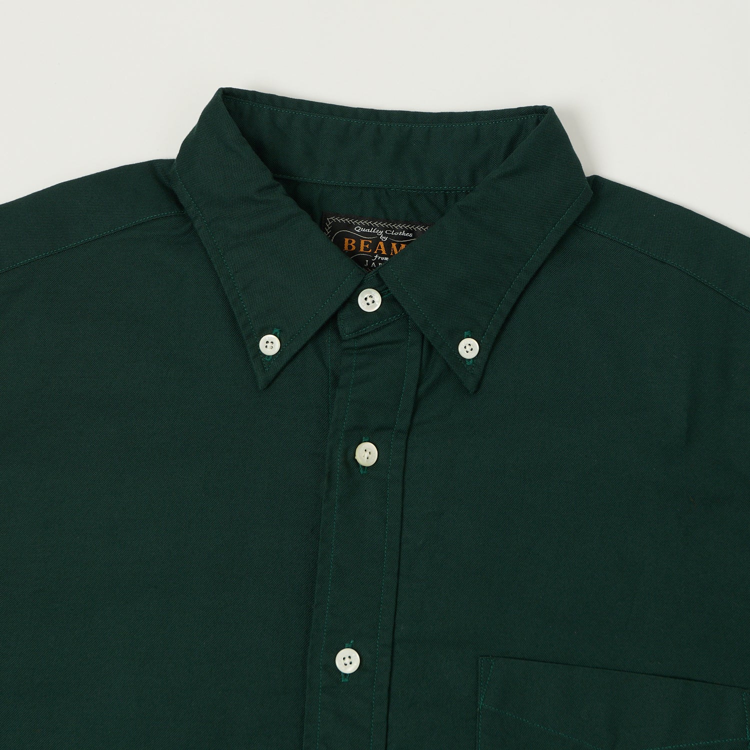 Beams Plus Button Down Oxford Shirt - Green