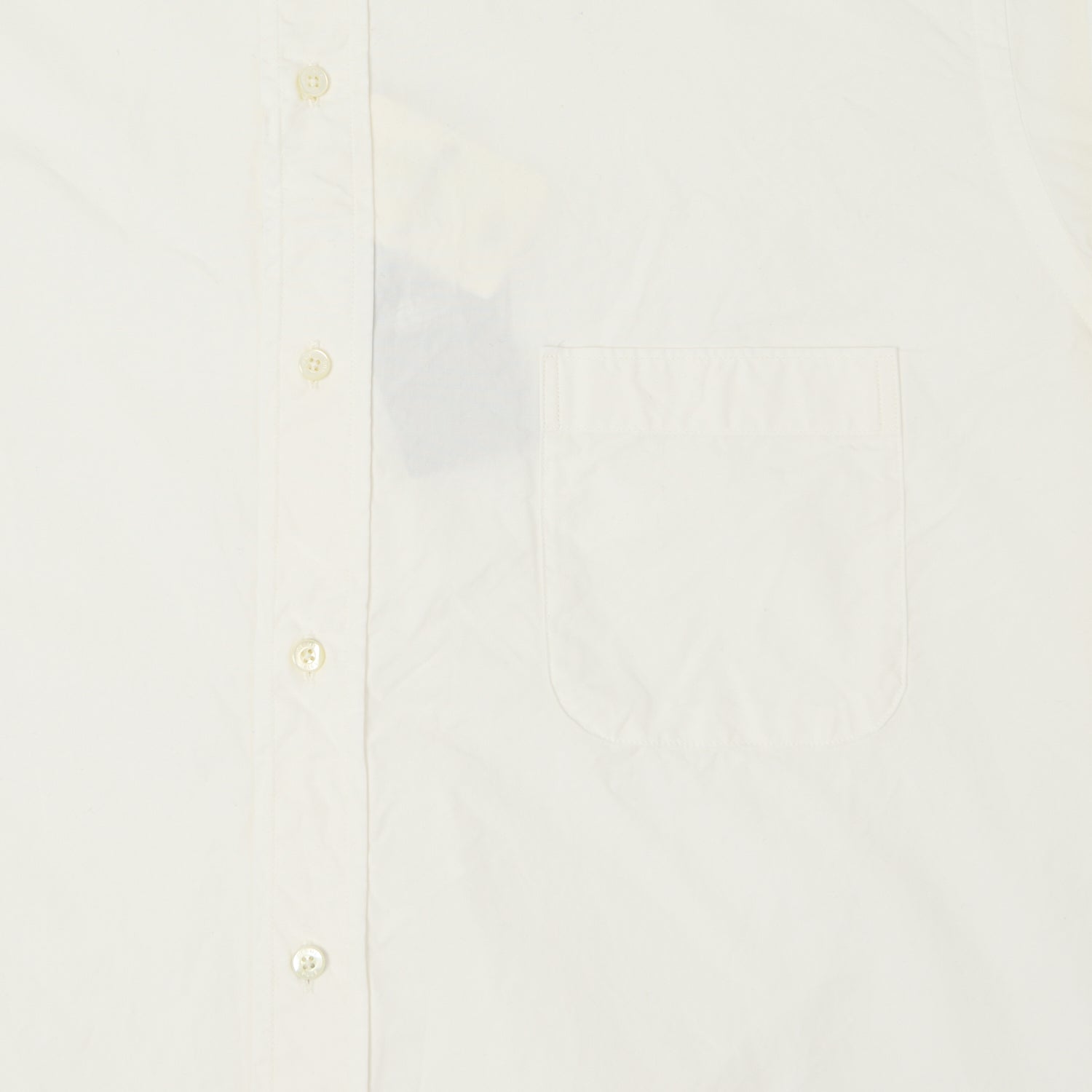 Beams Plus Superfine Band Collar Shirt - White