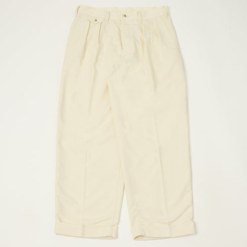 Beams Plus Double Pleat Trousers - Oyster
