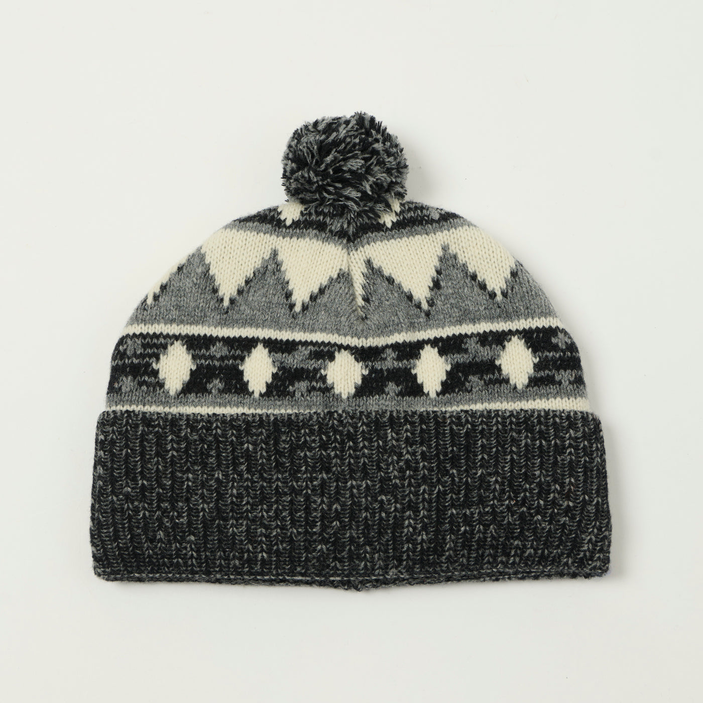 Beams Plus Nordic Bobble Beanie - Grey/Multi