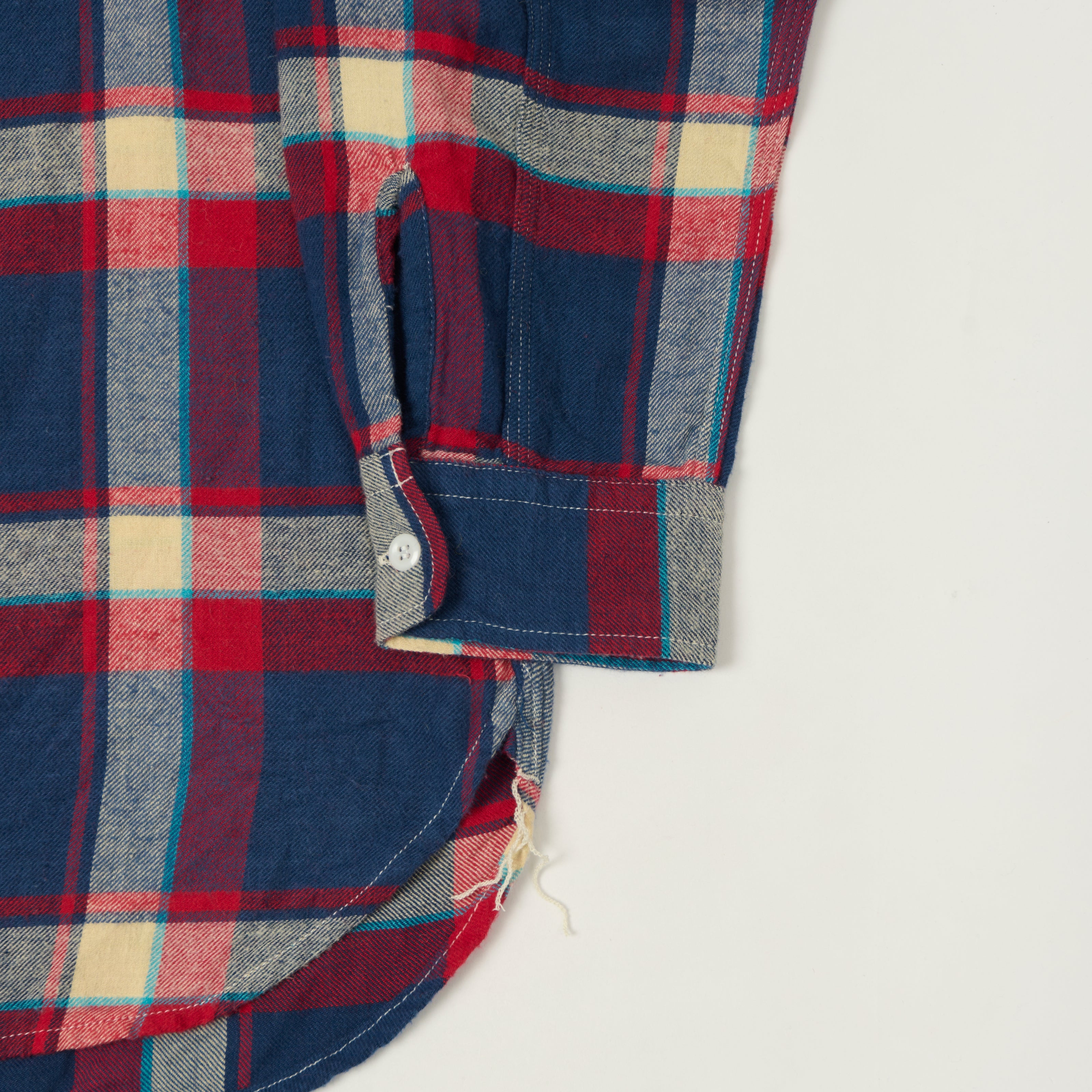 Beams Plus Plaid Flannel Work Shirt - Blue