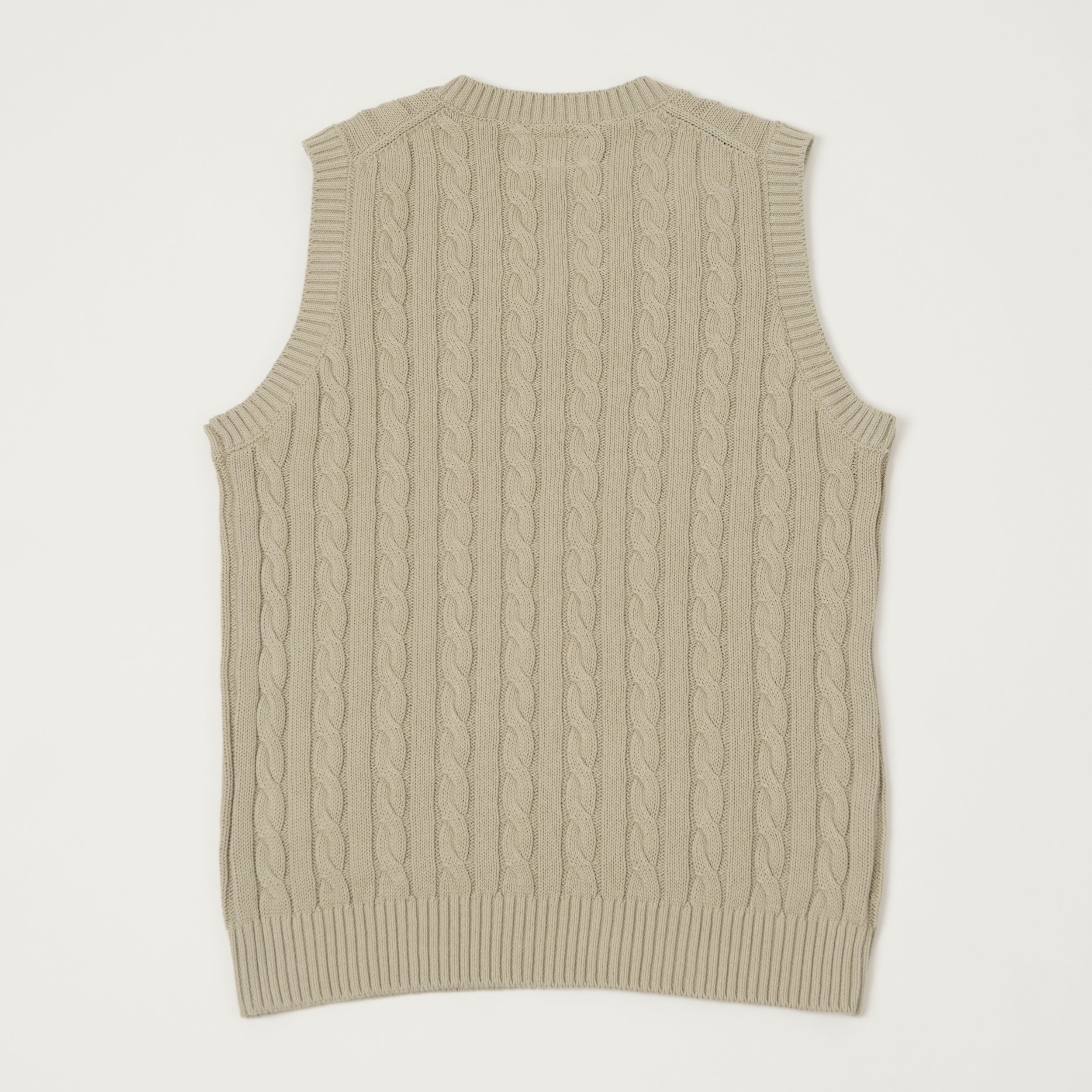 Beams Plus Cable Knit Vest - Grey