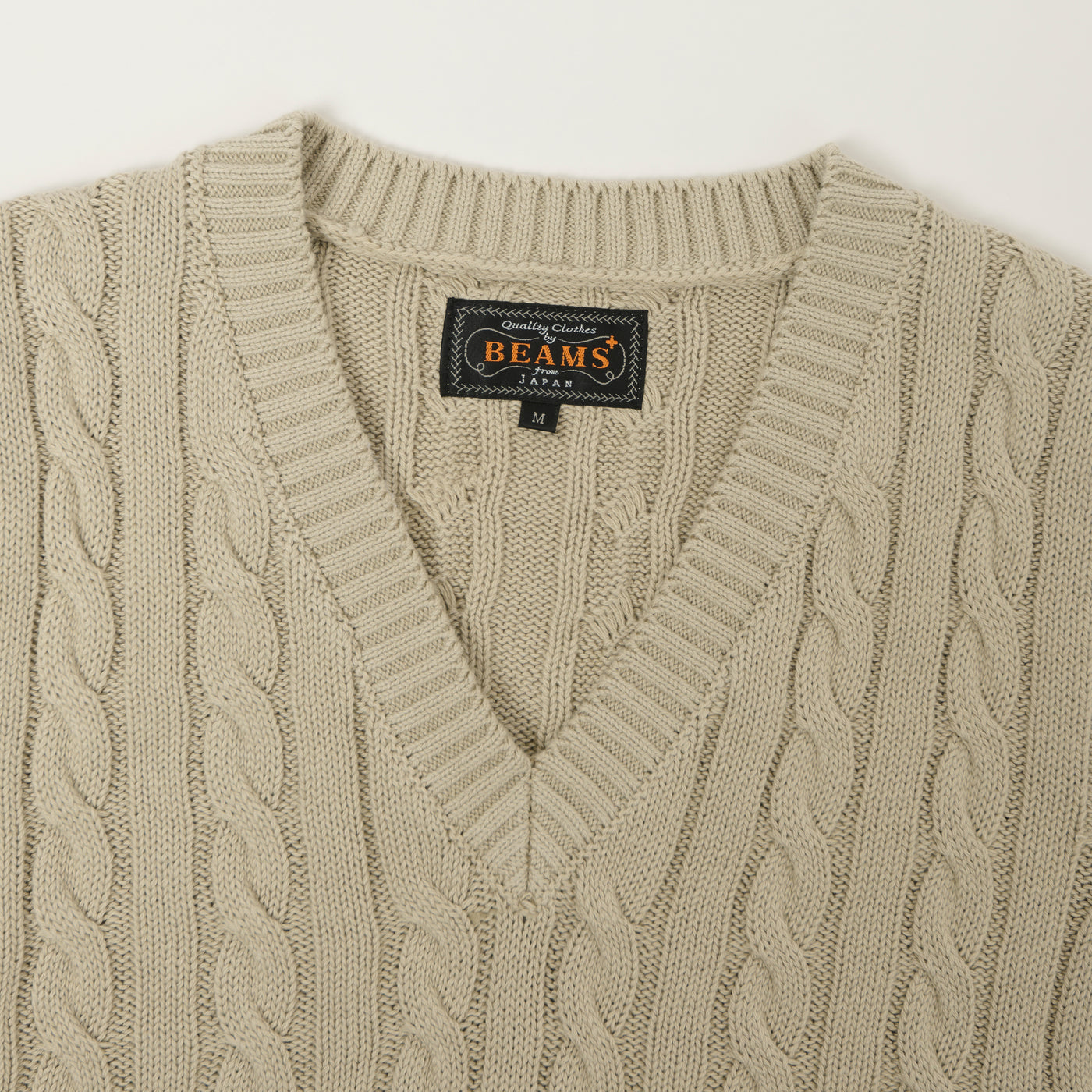 Beams Plus Cable Knit Vest - Grey