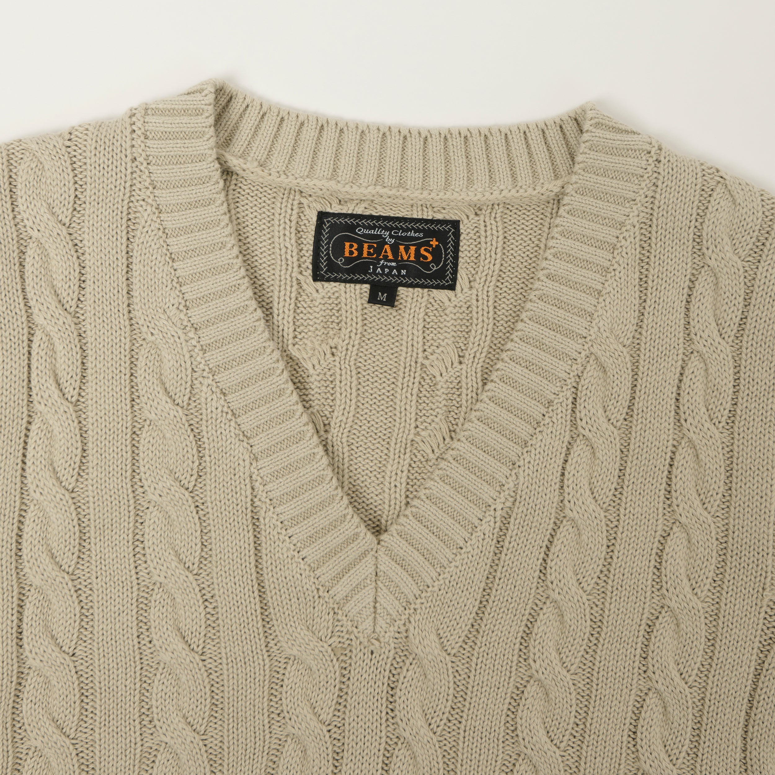 Beams Plus Cable Knit Vest - Grey