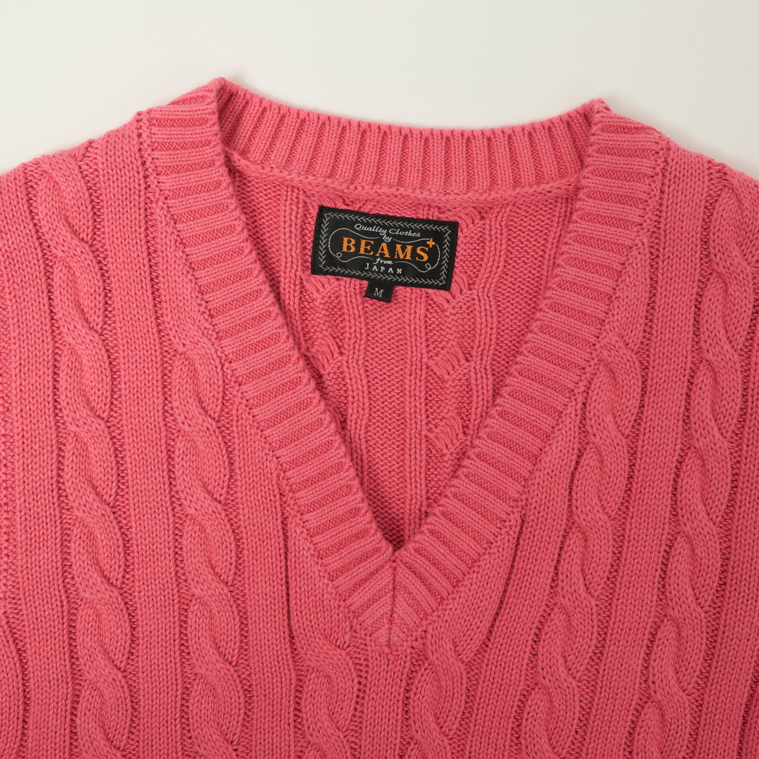 Beams Plus Cable Knit Vest - Red