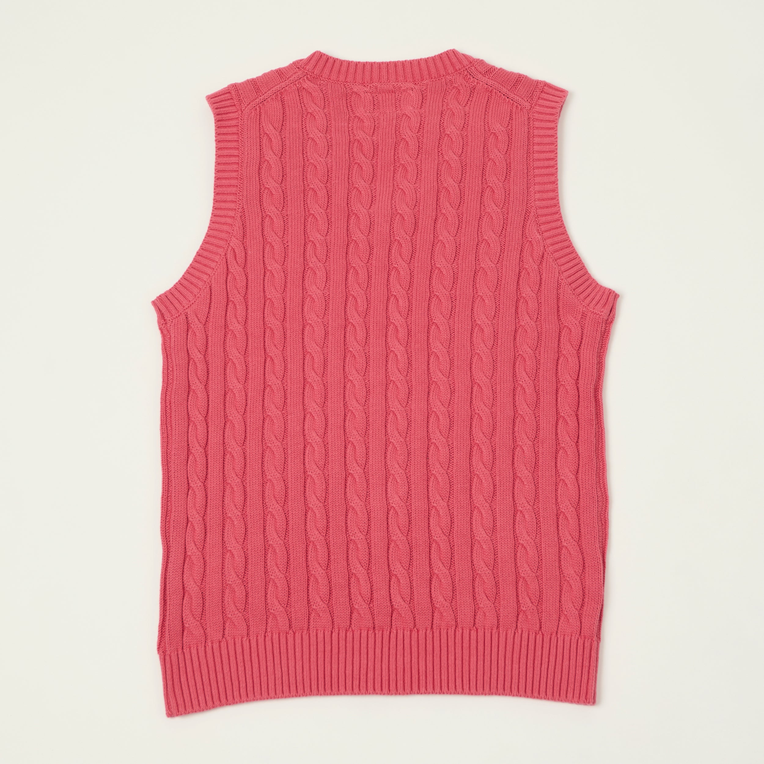Beams Plus Cable Knit Vest - Red