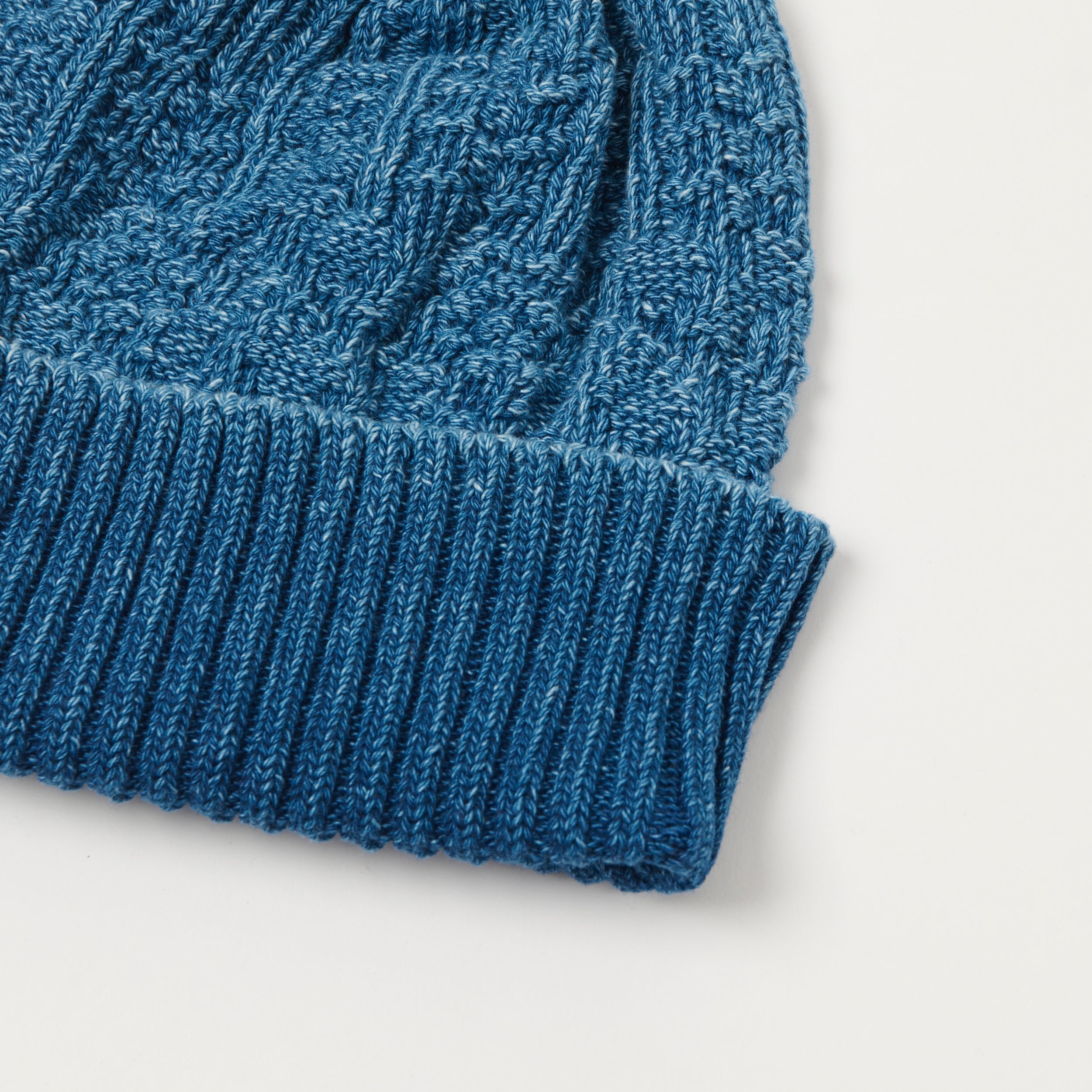 Beams Plus Cable Knit Watch Cap - Light Indigo