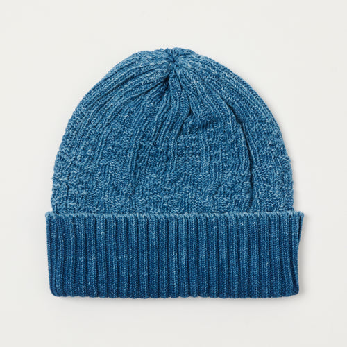 Beams Plus Cable Knit Watch Cap - Light Indigo