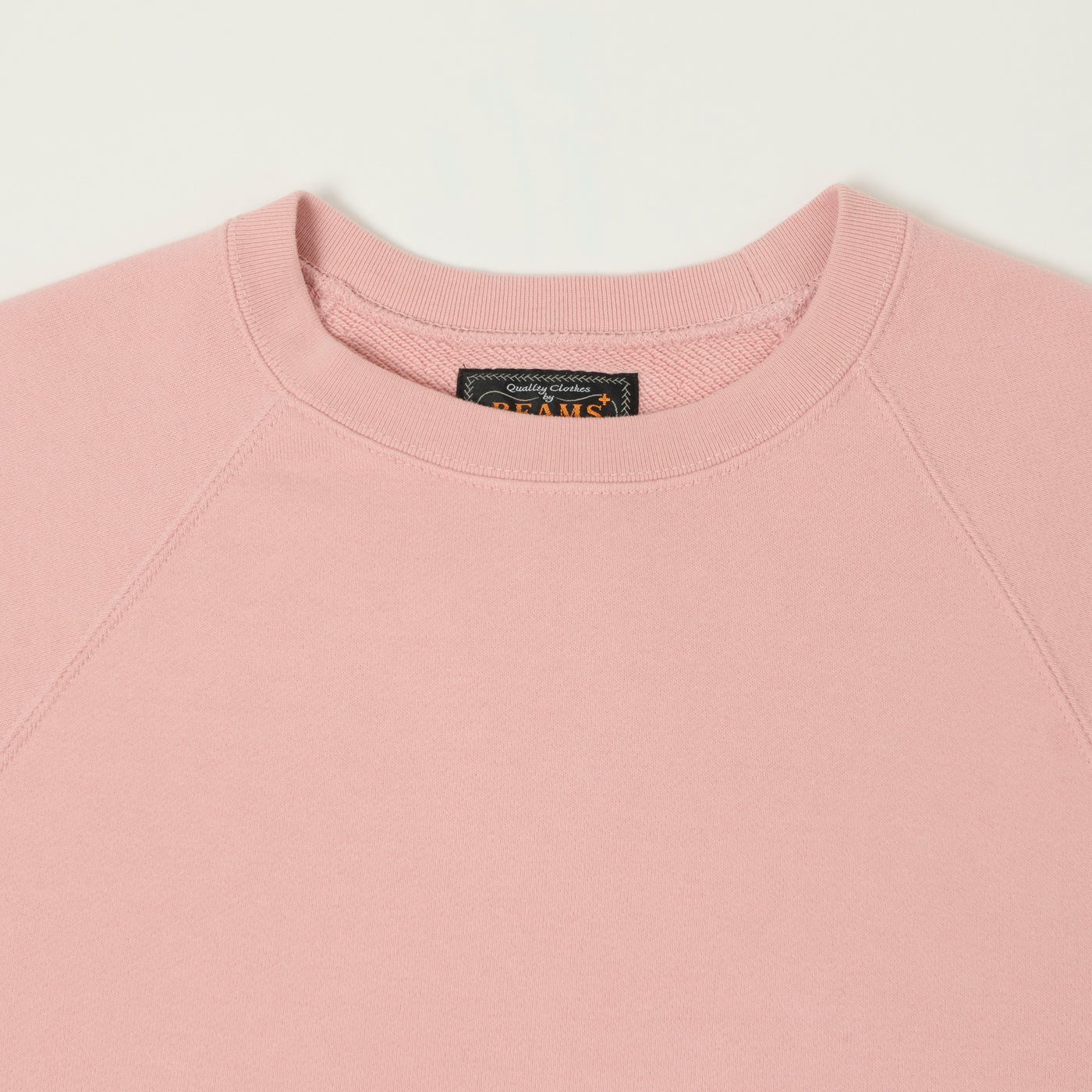 Beams Plus Cut Off Sleeve Raglan Sweatshirt - Pink