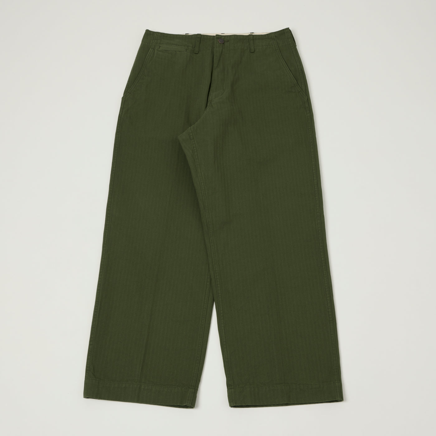 Beams Plus Herringbone Twill Chinos - Olive