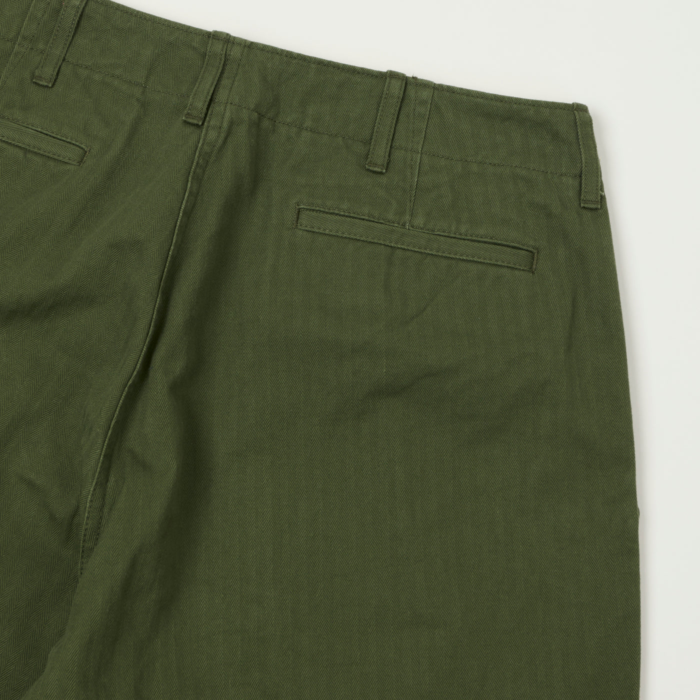 Beams Plus Herringbone Twill Chinos - Olive