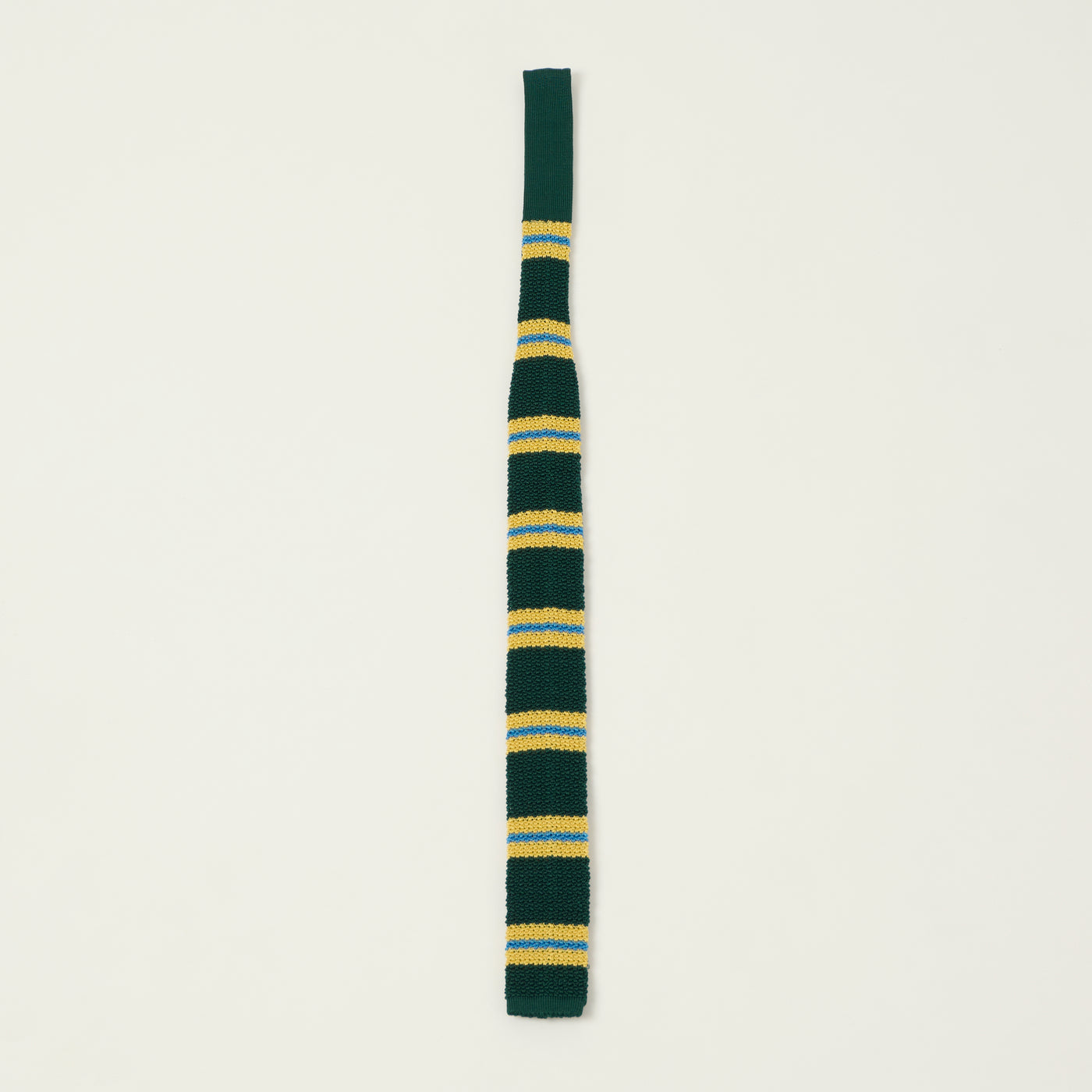 Beams Plus Striped Knitted Tie - Green