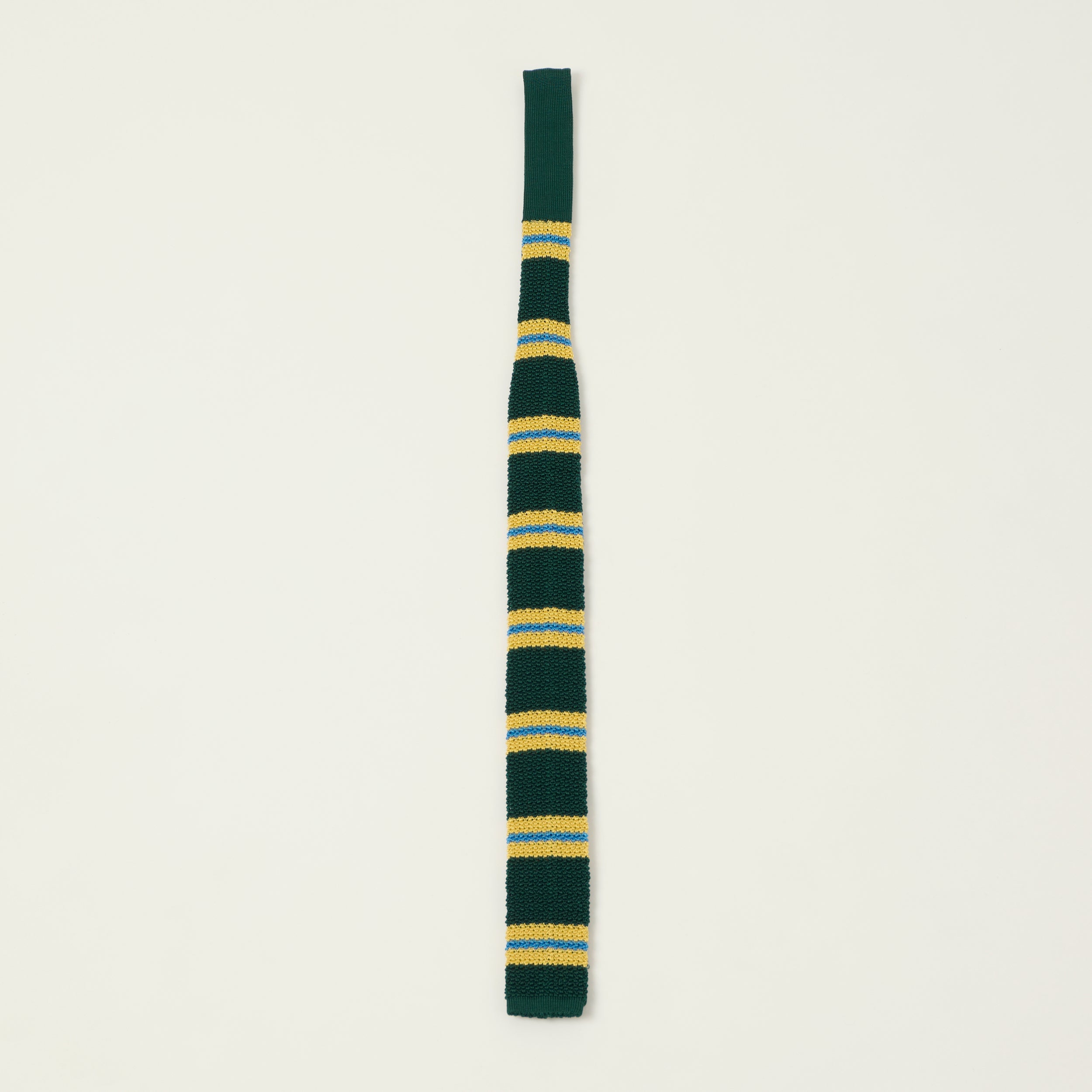 Beams Plus Striped Knitted Tie - Green