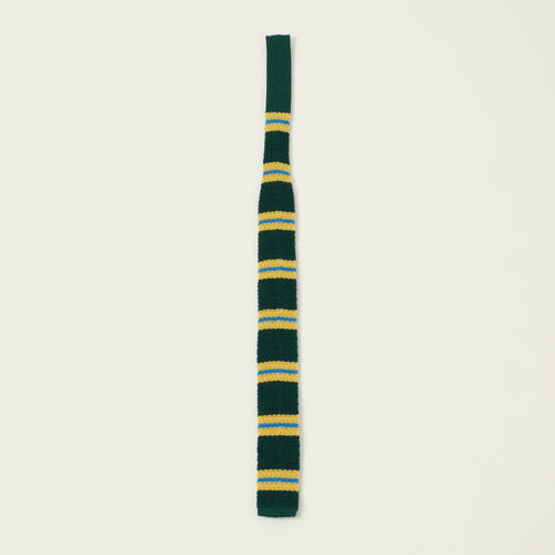 Beams Plus Striped Knitted Tie - Green