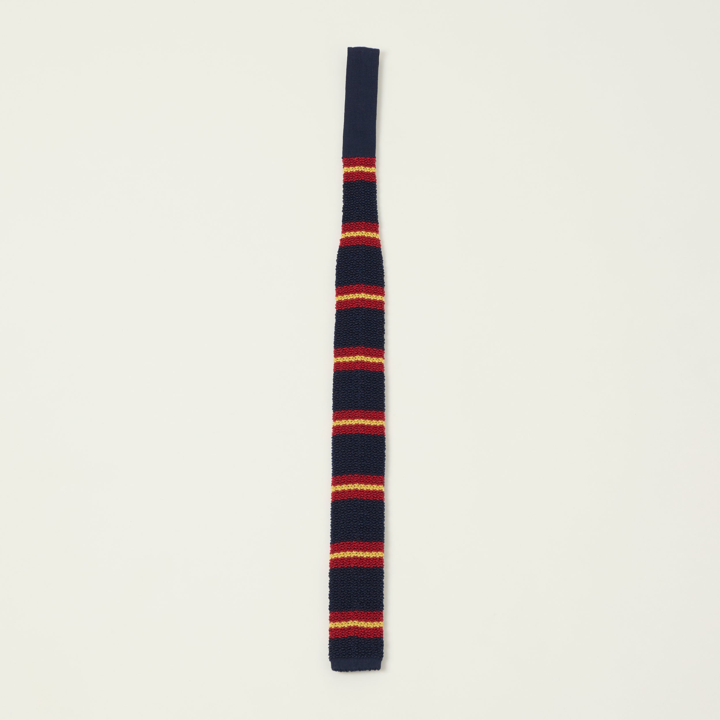 Beams Plus Striped Knitted Tie - Navy