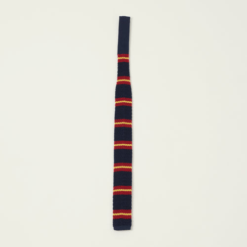 Beams Plus Striped Knitted Tie - Navy
