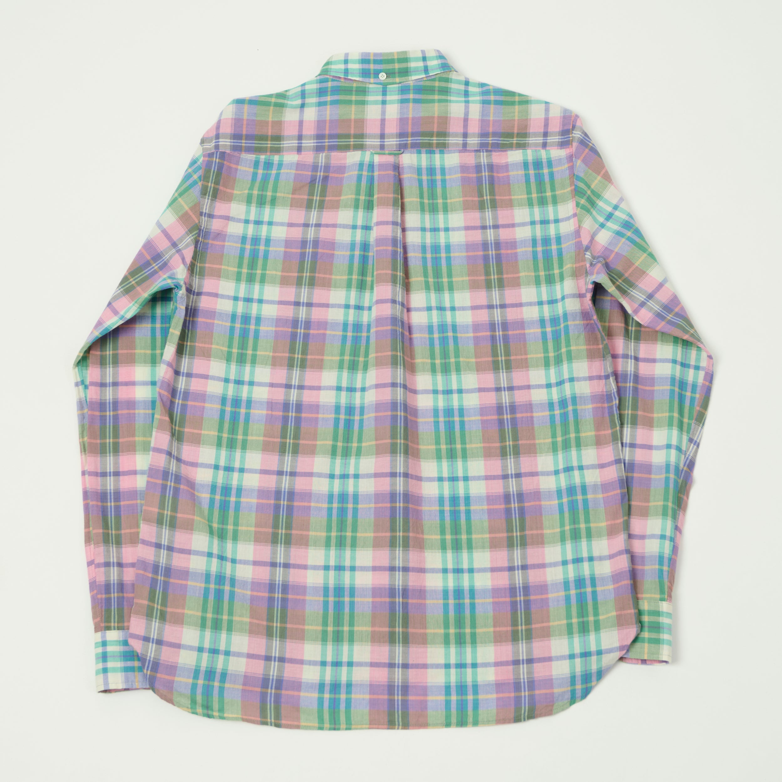 Beams Plus Madras Button Down Shirt - Pink