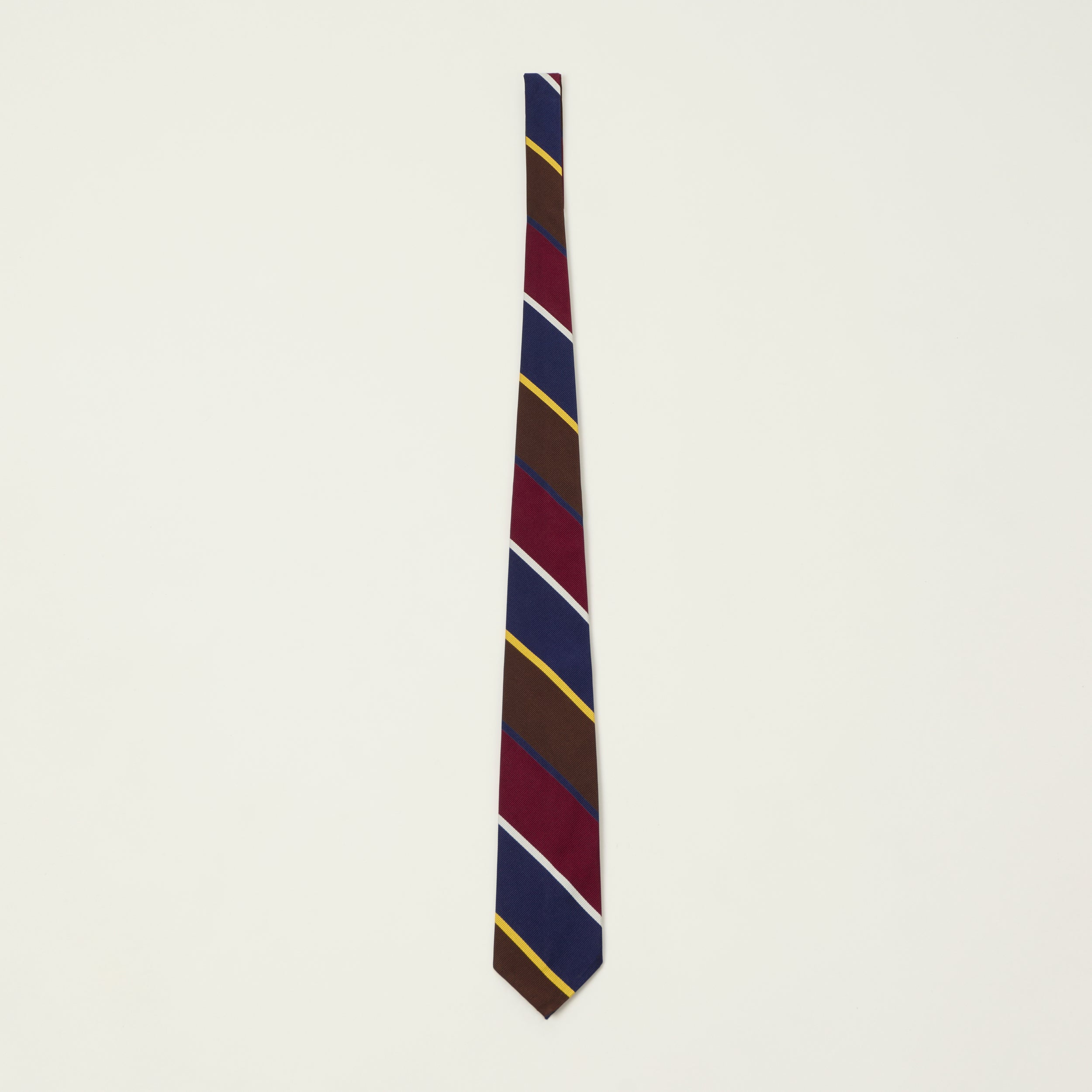 Beams Plus Preppy Striped Tie - Navy/Burgundy
